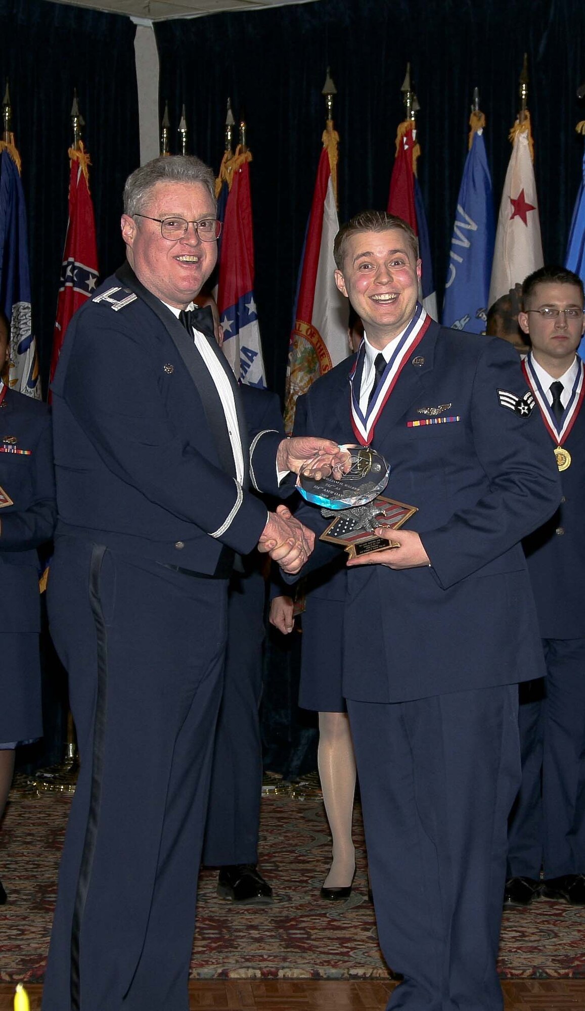 MCGUIRE AIR FORCE BASE, N.J. -- Senior Airman William H. Walker is named Airman of the Year for 2008 during the 514th Air Mobility Wing Awards Banquet held Jan. 24 at The Club. More than 60 Citizen-Airmen and civilians were honored for the achievements at the annual event. (U.S. Air Force photo/Staff Sgt. Carlos Aponte) 