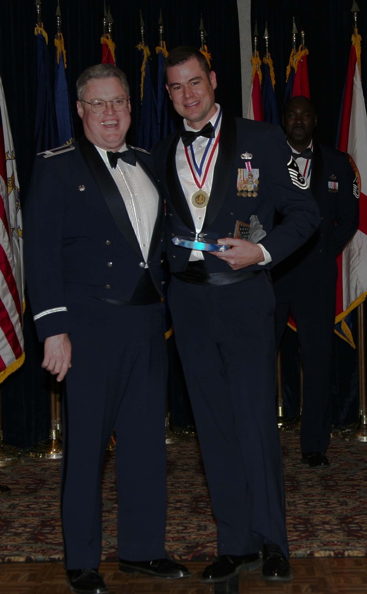 MCGUIRE AIR FORCE BASE, N.J. -- Master Sgt. Jeremy Shewmake  is named First Sergeant of the Year for 2008 during the 514th Air Mobility Wing Awards Banquet held Jan. 24 at The Club. More than 60 Citizen-Airmen and civilians were honored for the achievements at the annual event. (U.S. Air Force photo/Staff Sgt. Carlos Aponte) 