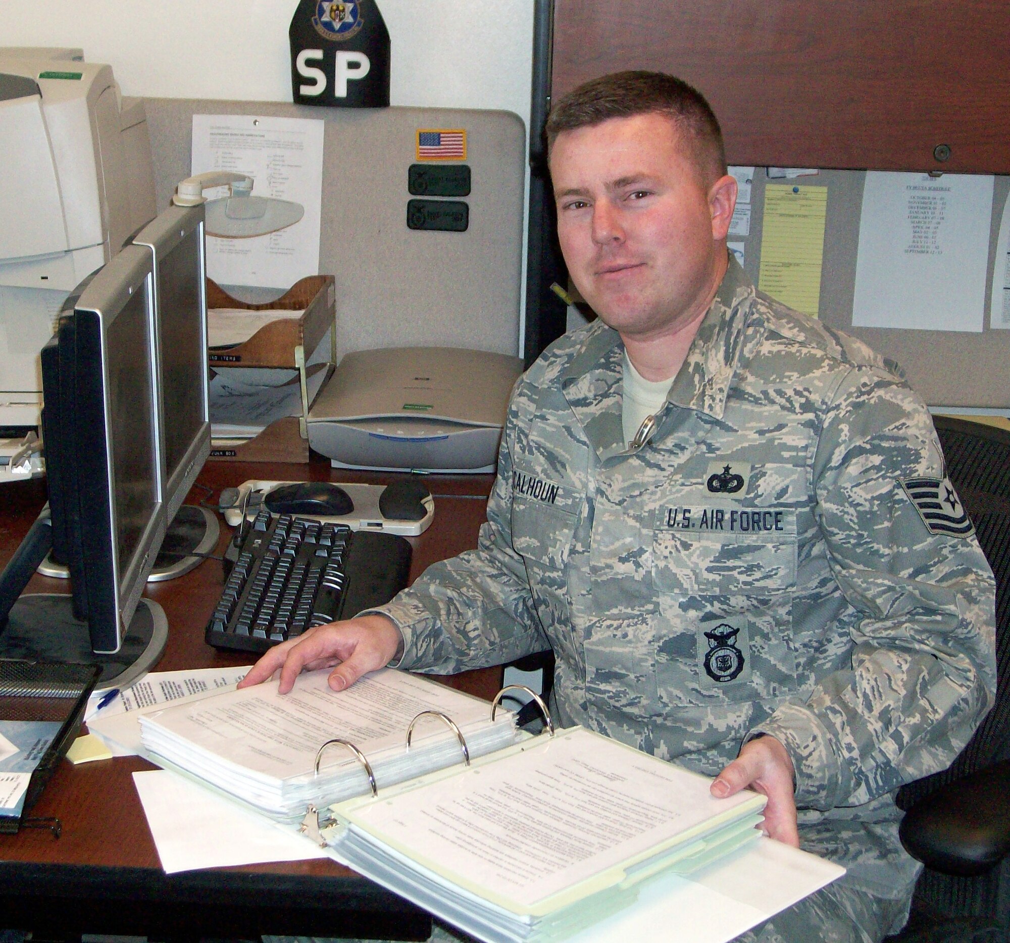 Tech. Sgt. Dan Calhoun, 721st Security Forces Squadron, Cheyenne Mountain Air Force Station, was selected for this week's First Knight award. 