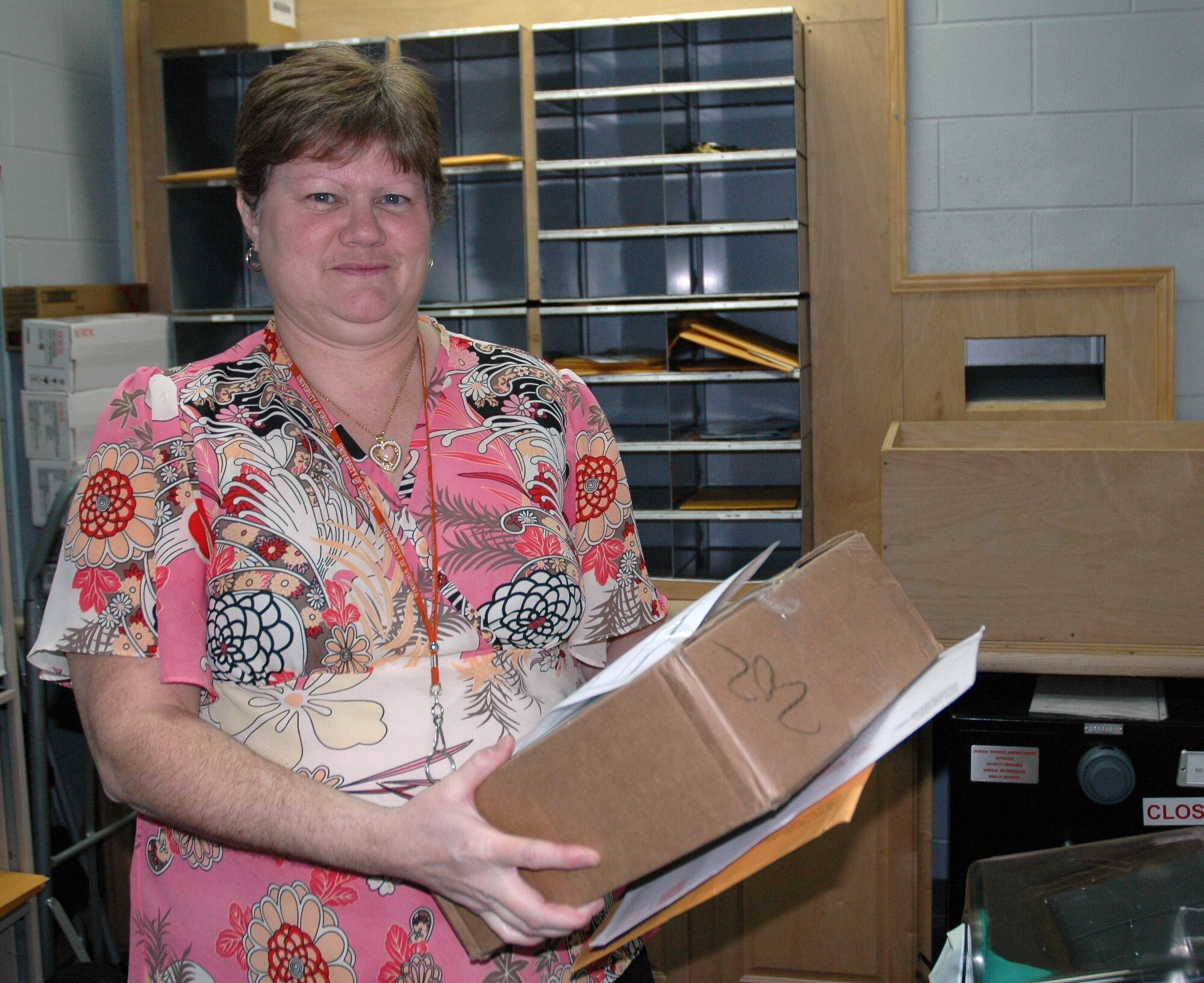Pamela Withrow, 512th Mission Support Squadron management assistant, oversees the wing?s mailroom and is the 512th Airlift Wing civilian of the year for 2008. The 512th Airlift Wing is an Air Force Reserve Command unit. (U.S. Air Force photo/Staff Sgt. Steve Lewis)