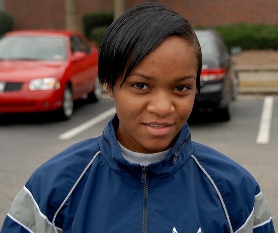 "My plans are to get healthy and improve on my run time and push-ups." Airman 1st Class Asha McMakin, 1st Combat Camera Squadron.