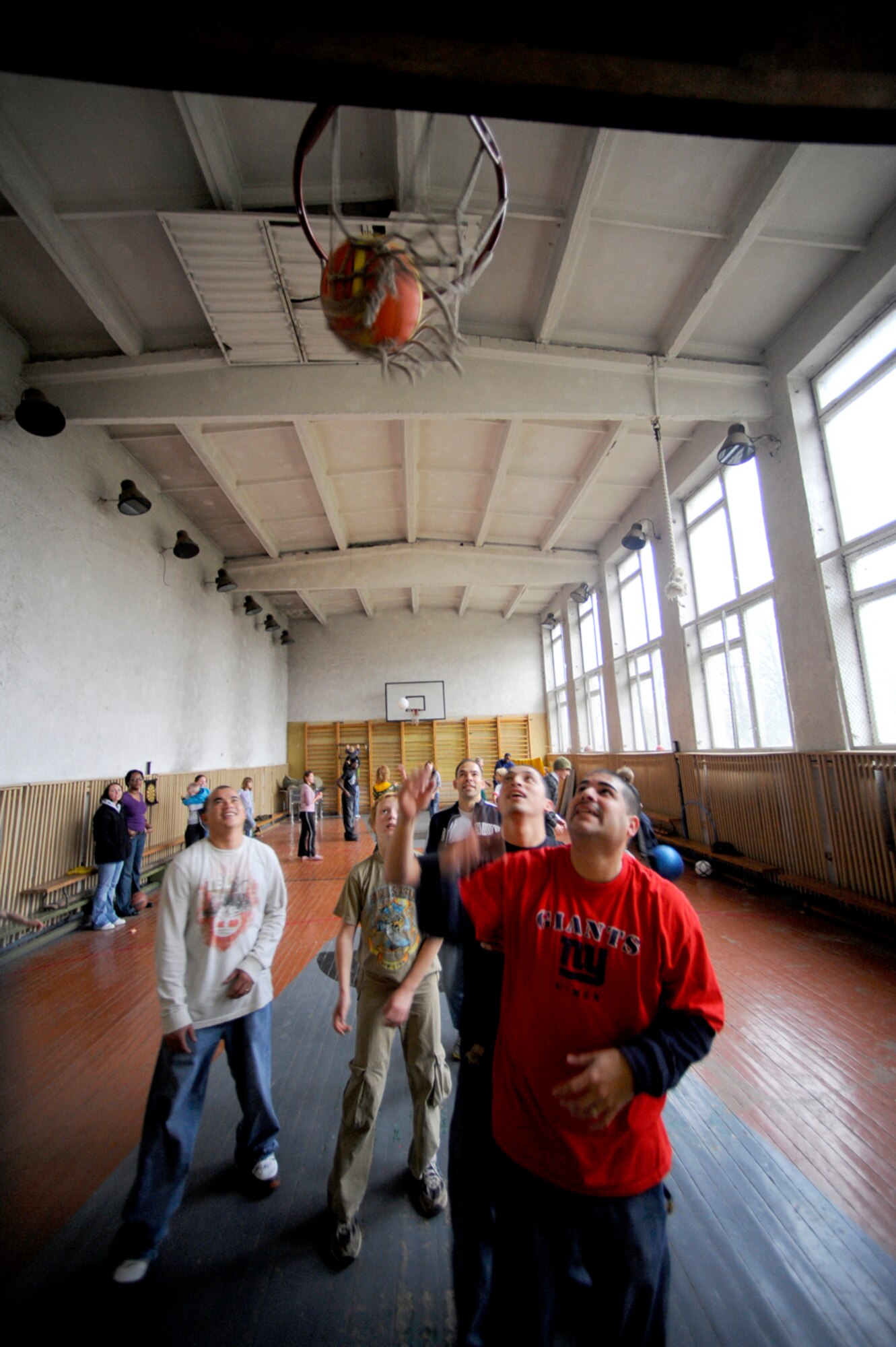 Airmen from the 493rd Expeditionary Fighter Squadron entertained children at a local children's home in Siauliai, Lithuania. While deployed to Siauliai, the Airmen enjoyed the local community and traditions of their host nation. (U.S. Air Force photo by Staff Sgt. Brian Ferguson)