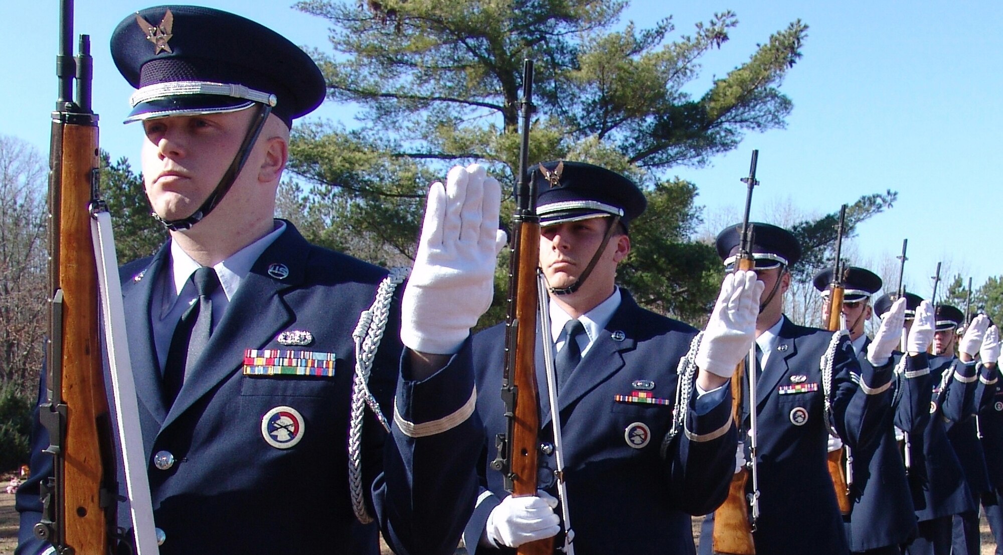 The Robins Honor Guard conducts a three-volley salute for a deceased Air Force veteran. Courtesy photo    
