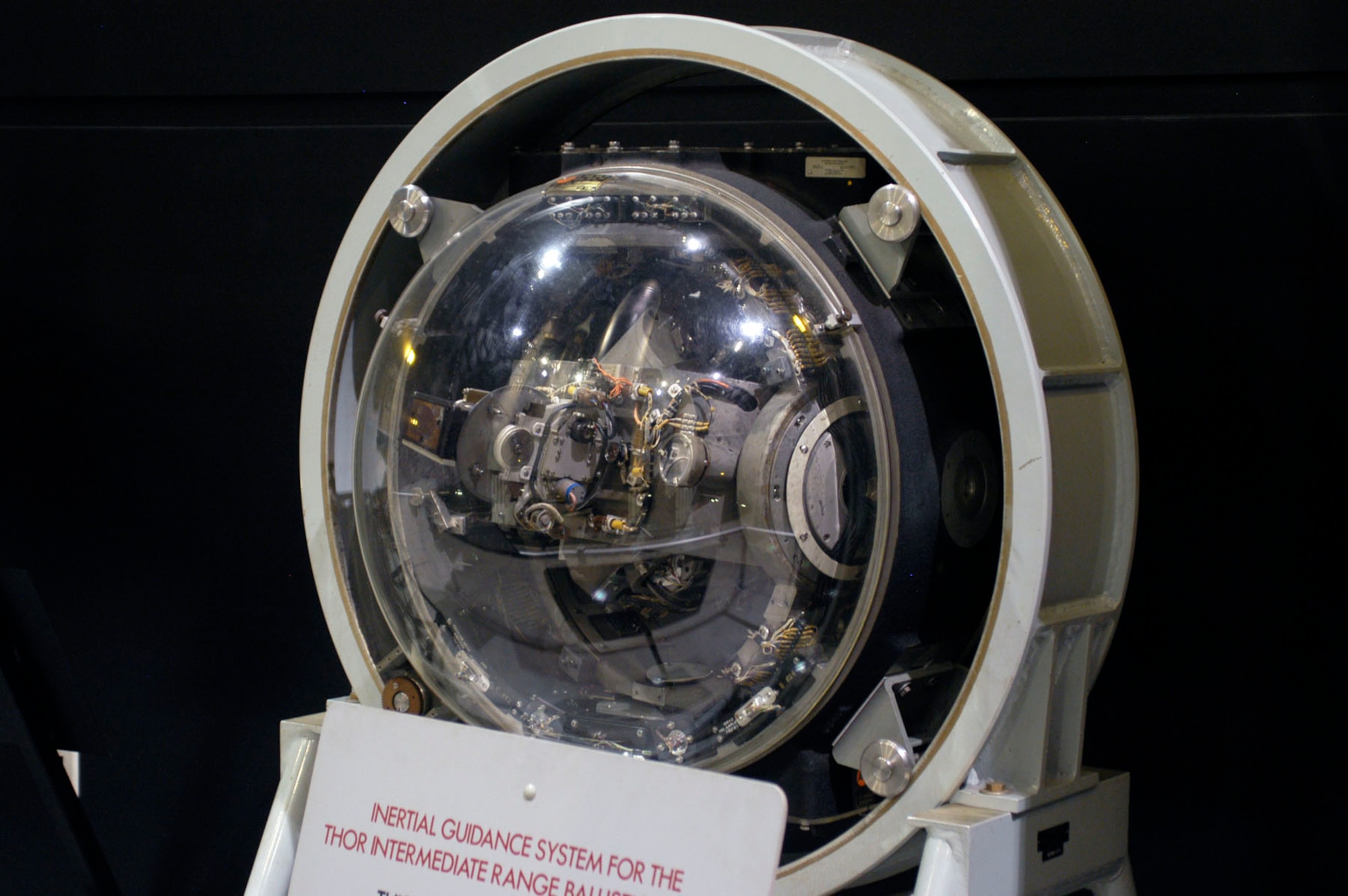 DAYTON, Ohio -- Inertial Guidance System for Thor IRBM exhibit in the Missile and Space Gallery at the National Museum of the United States Air Force. (U.S. Air Force photo)