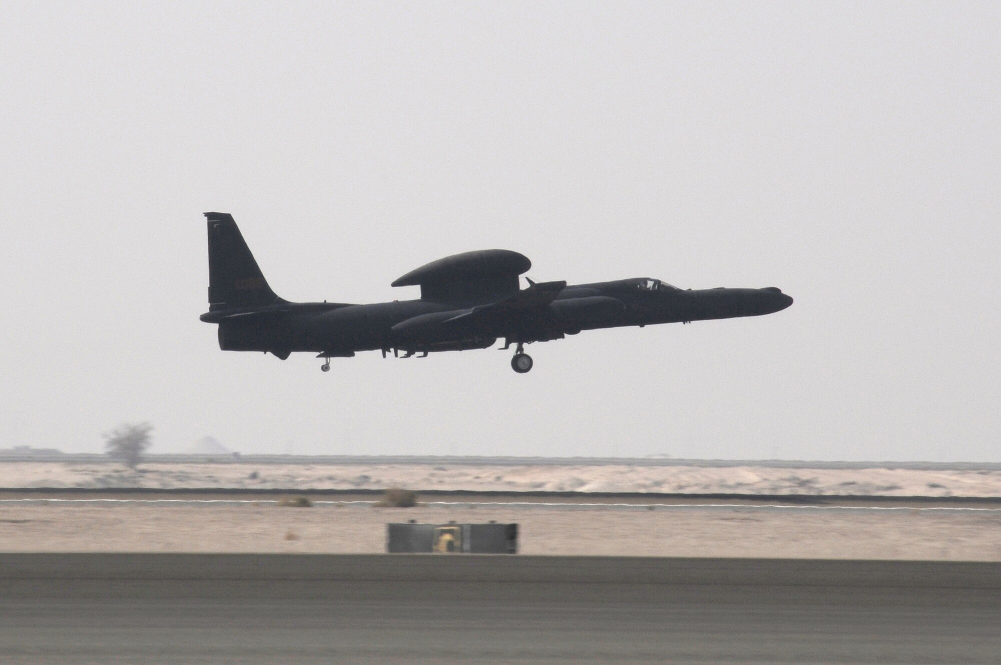 SOUTHWEST ASIA -- Major Thomas Ryan, 99th Expeditionary Reconnaissance Squadron, mission pilot, takes off for his 2000 hour flight at the helm of a U-2 Dragonlady, Jan. 9. Maj. Ryan is the 25th pilot to reach the 2000 hour milestone. Maj. Ryan is deployed to the 380th Air Expeditionary Wing from the 9th Reconnaissance Squadron, Beale AFB, Calif. and hails from Sneads Ferry, N.C. Calif. (U.S. Air Force photo by Senior Airman Brian J. Ellis)(Released)