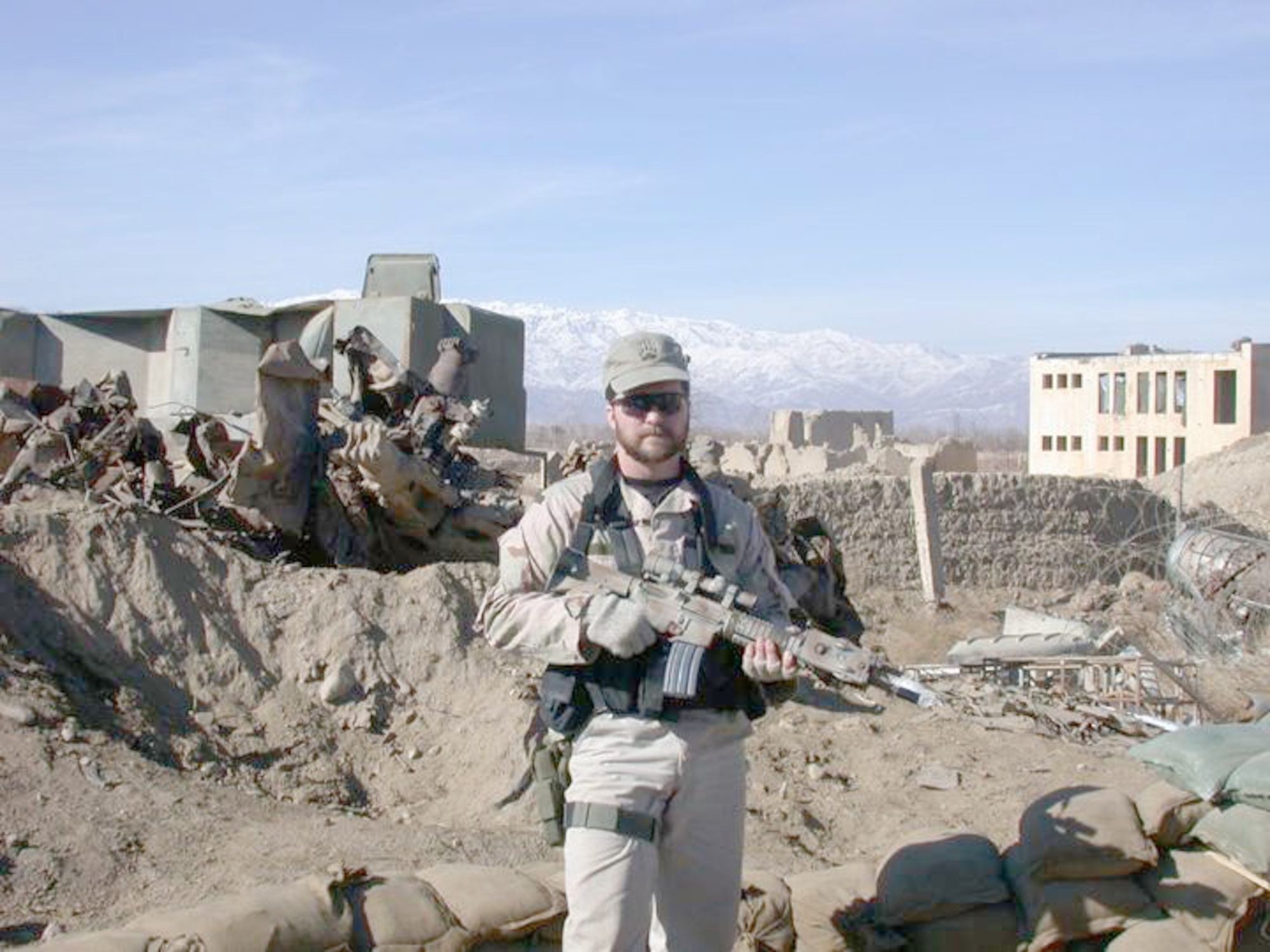 Tech. Sgt. John Chapman in theater. (U.S. Air Force photo)