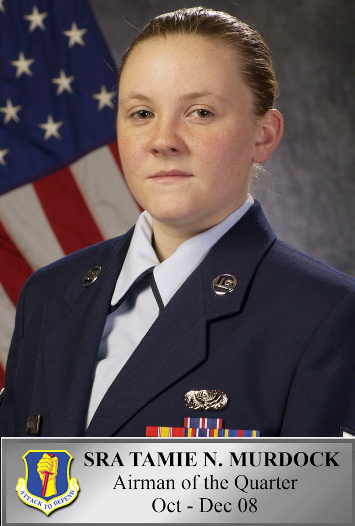 MISAWA AIR BASE, Japan -- Senior Airman Tamie Murdock, 35th Force Support Squadron, received 35th Fighter Wing Airman of the Quarter Jan. 9, 2009. Airman Murdock is a native of Philadelphia, Pa., and has been in the Air Force for more than two years. (U.S. Air Force photo illustration by Manabu Matsuura)