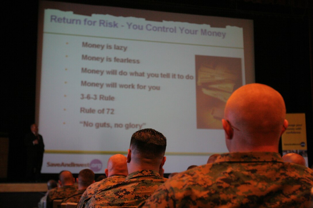 FINRA and the California Department of Corporations provided financial education for service members at the Marine Corps Base Training Center at MCB Camp Pendleton, Jan. 12.