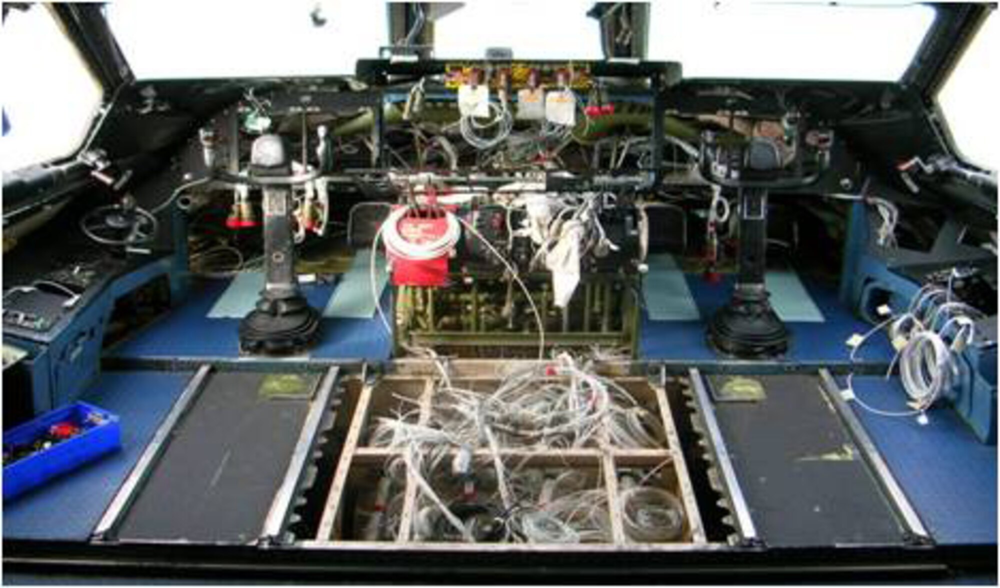 Outdated gauges and other control devices are being removed from a Dover Air Force Base C-5 Galaxy as the aircraft undergoes its Avionics Modernization Program, digital avionics and a full-glass cockpit are installed. This, in turn, allows the plane to meet current airspace requirements for navigational accuracy and air traffic management. (Courtesy photo)