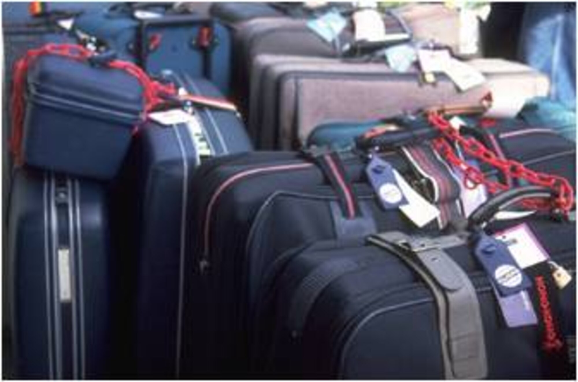 Luggage waiting to be processed.