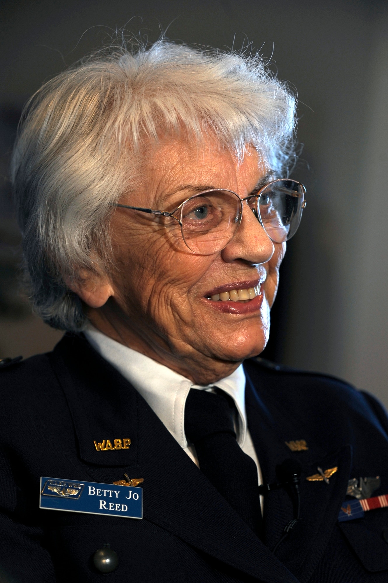 Betty Jo Streff-Reed recalls her days as a female pilot at the National WASP World War II Museum Jan. 8 in Sweetwater, Texas. Ms. Streff-Reed was a WASP from January to December 1944. (U.S. Air Force photo/Staff Sgt. Desiree N. Palacios)