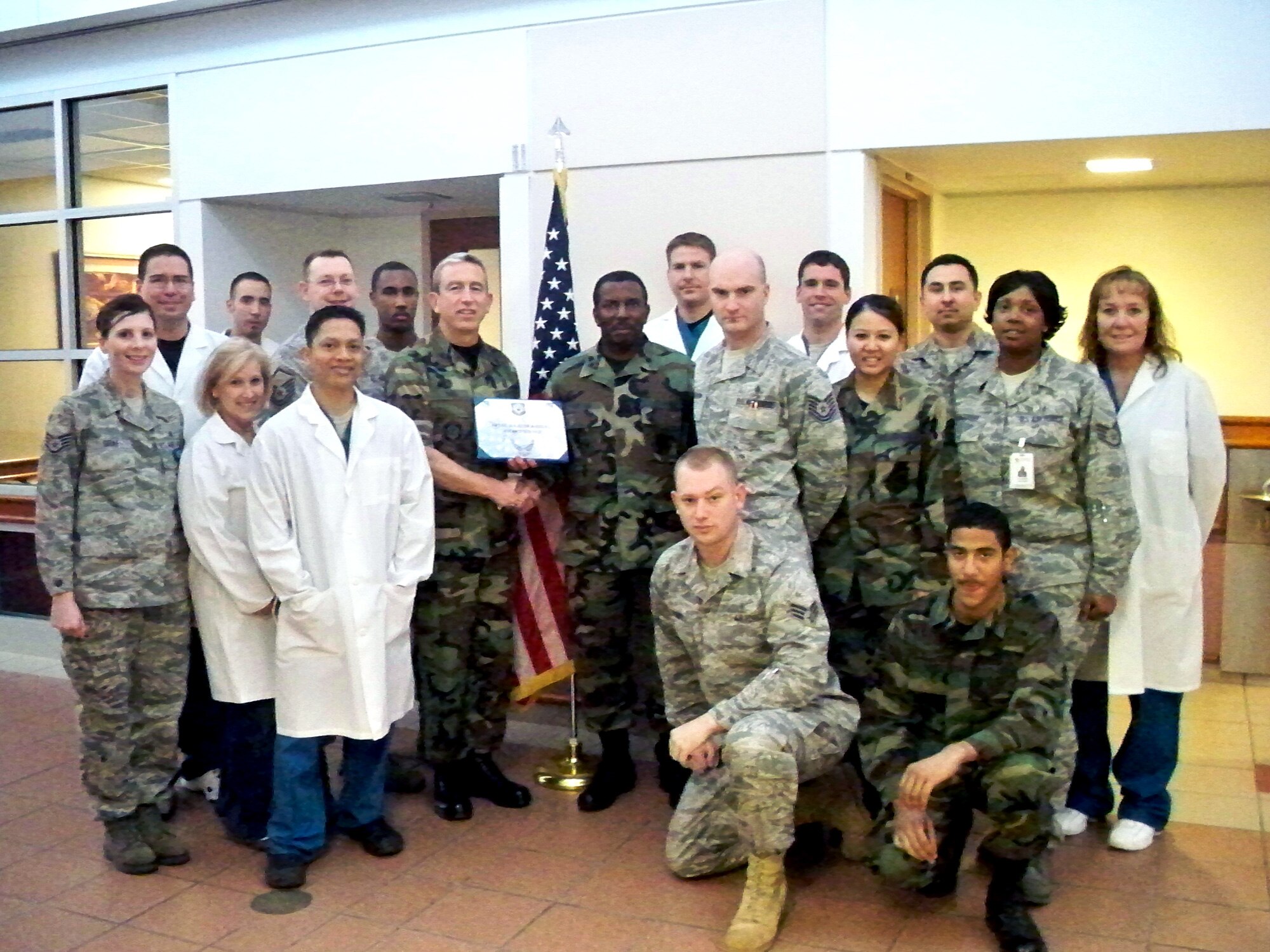 CANNON AIR FORCE BASE, N.M. -- The 27th Special Operations Medical Group Dental Clinic received the 2008 Air Force Special Operations Command Outstanding Small Dental Clinic Team Award presented by Col. Kenneth Hall, 27th SOMDG commander on Jan 8. The clinic was also nominated for the USAF Small Dental Clinic Team of the Year Award. (Courtesy photo).