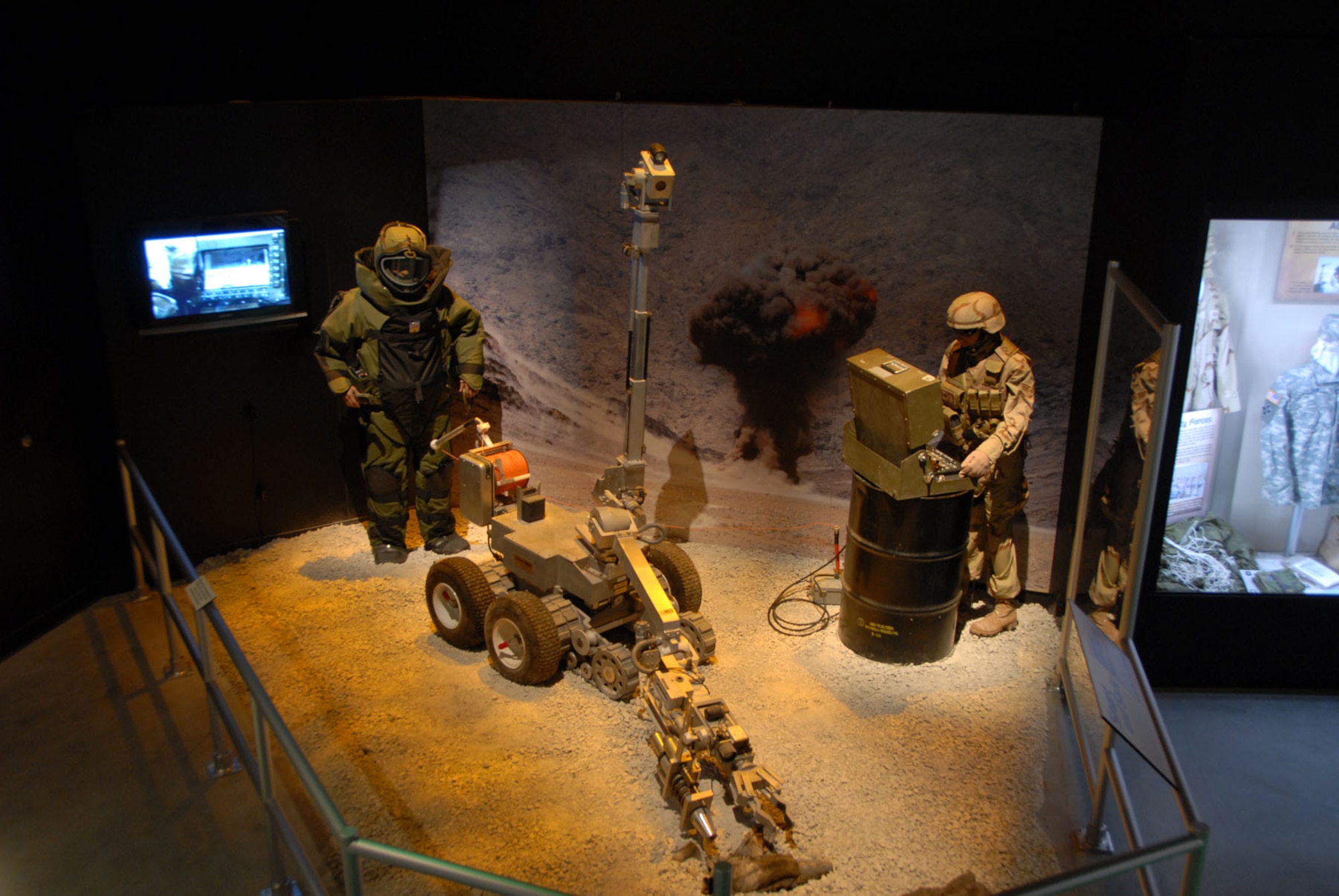 DAYTON, Ohio - The Warrior Airmen exhibit, highlighting Explosive Ordnance Disposal, on display in the Cold War Gallery at the National Museum of the U.S. Air Force. (U.S. Air Force photo)