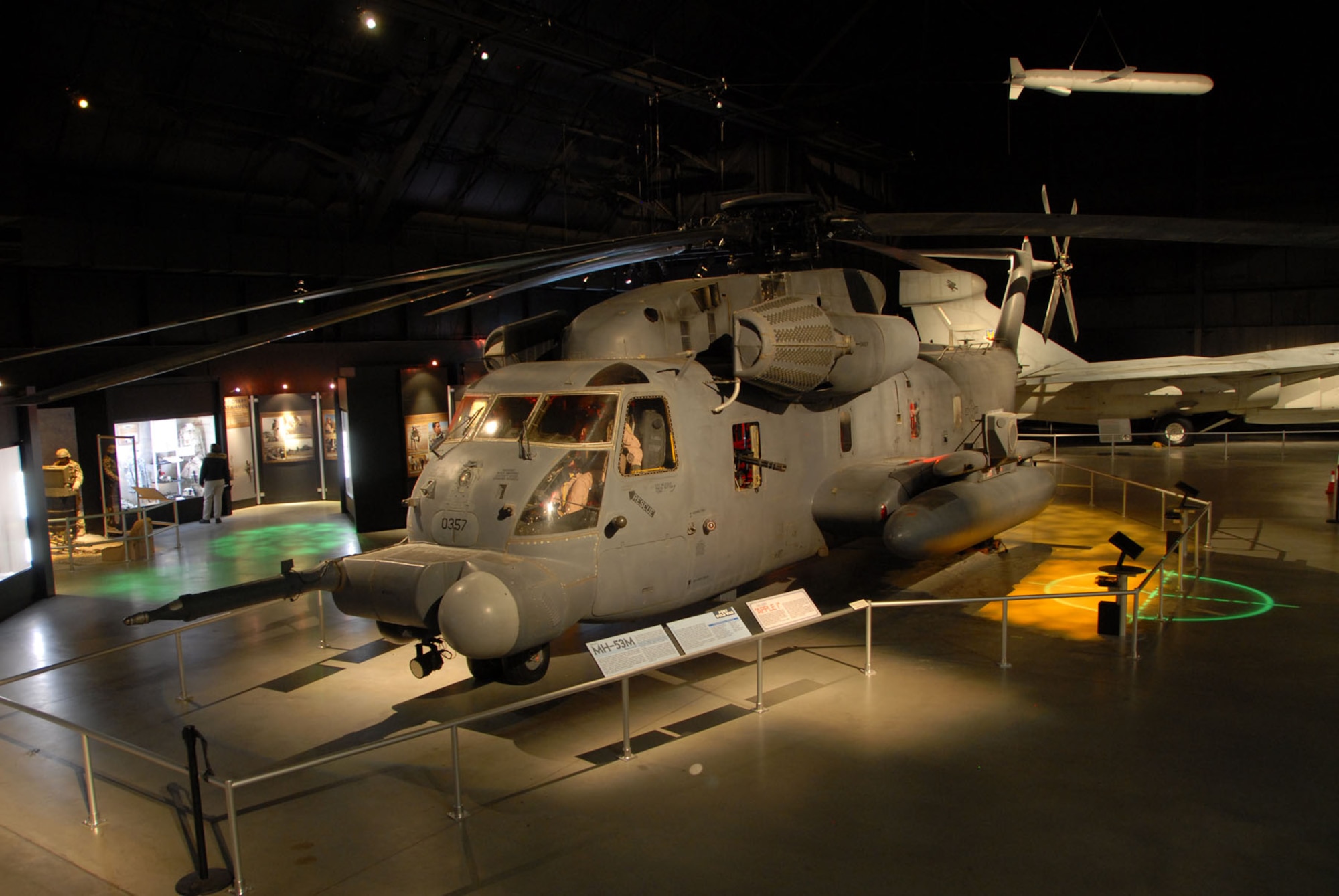 DAYTON, Ohio - The Warrior Airmen exhibit, including the MH-53, on display in the Cold War Gallery at the National Museum of the U.S. Air Force. (U.S. Air Force photo)