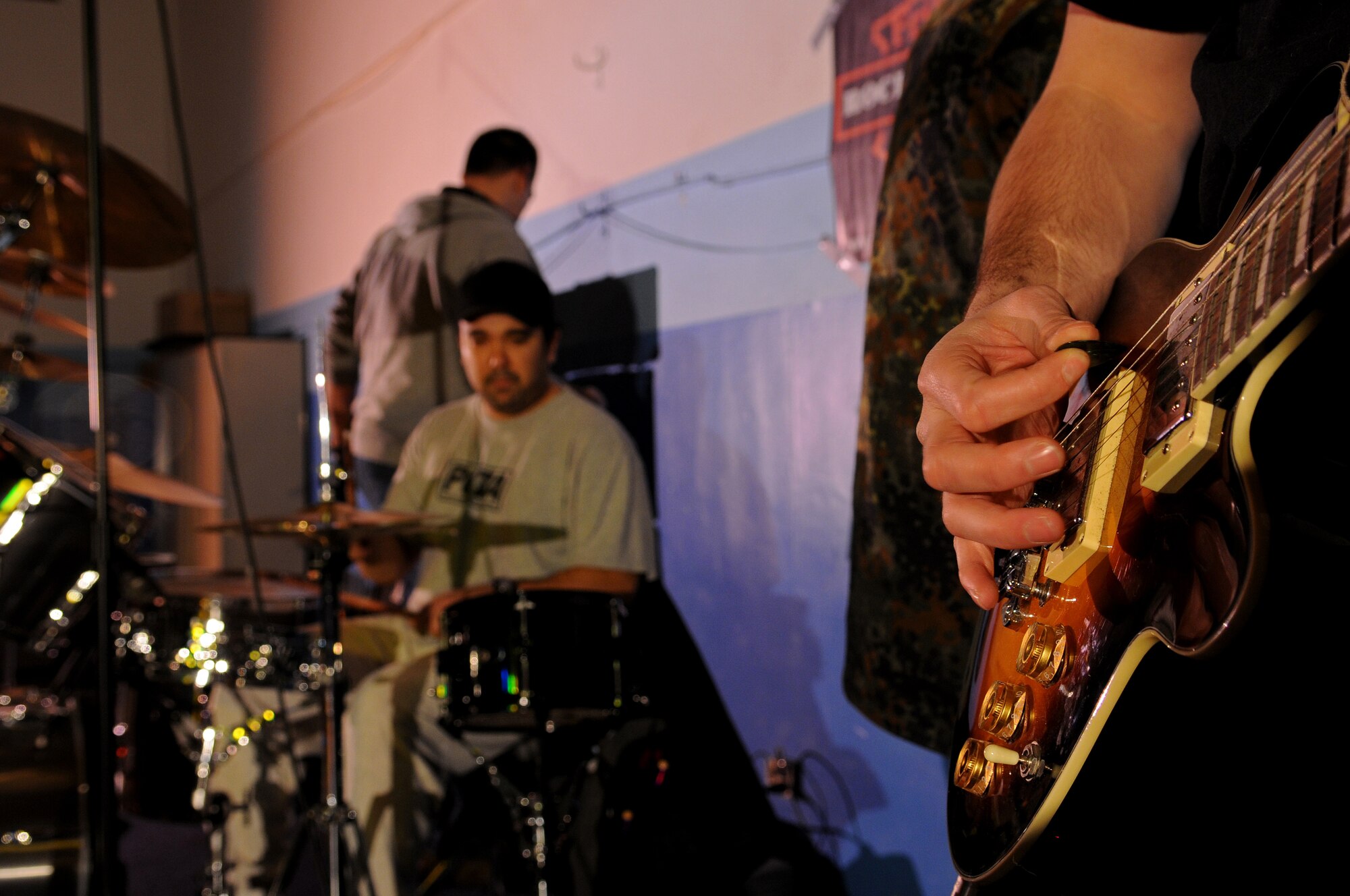 Friktion Addiktion, one of two bands to battle, performs at the Battle of the Bands event Jan. 16, 2009, on Ramstein Air Base. The event was sponsored by AADD. (U.S. Air Force photo by Airman 1st Class Grovert Fuentes-Contreras)