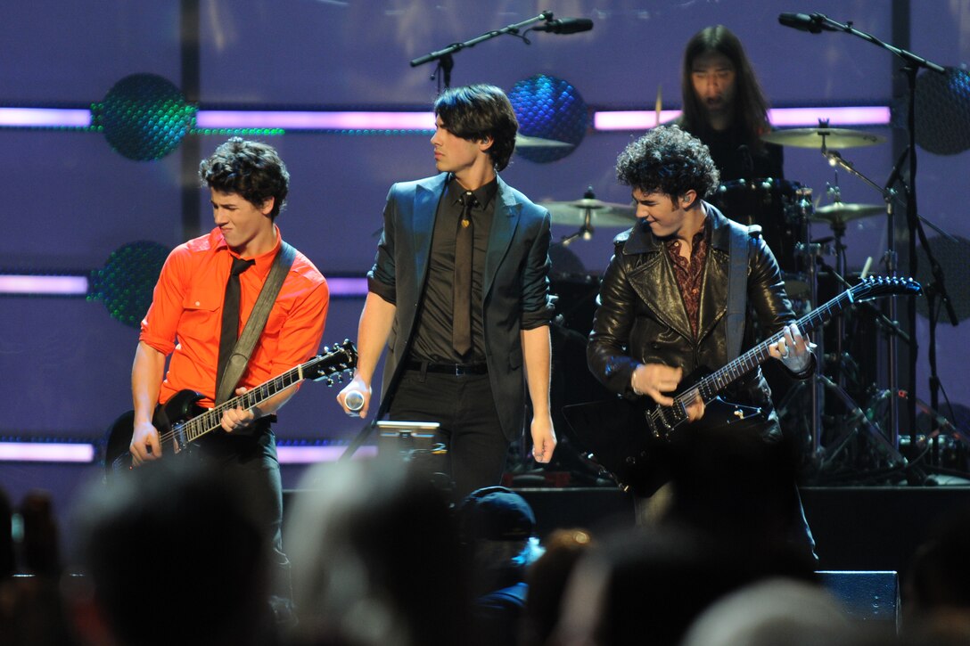 The Jonas Brothers perform at the “Kids Inaugural: We Are the Future” concert at the Verizon Center in downtown Washington, D.C., Jan. 19, 2009. 