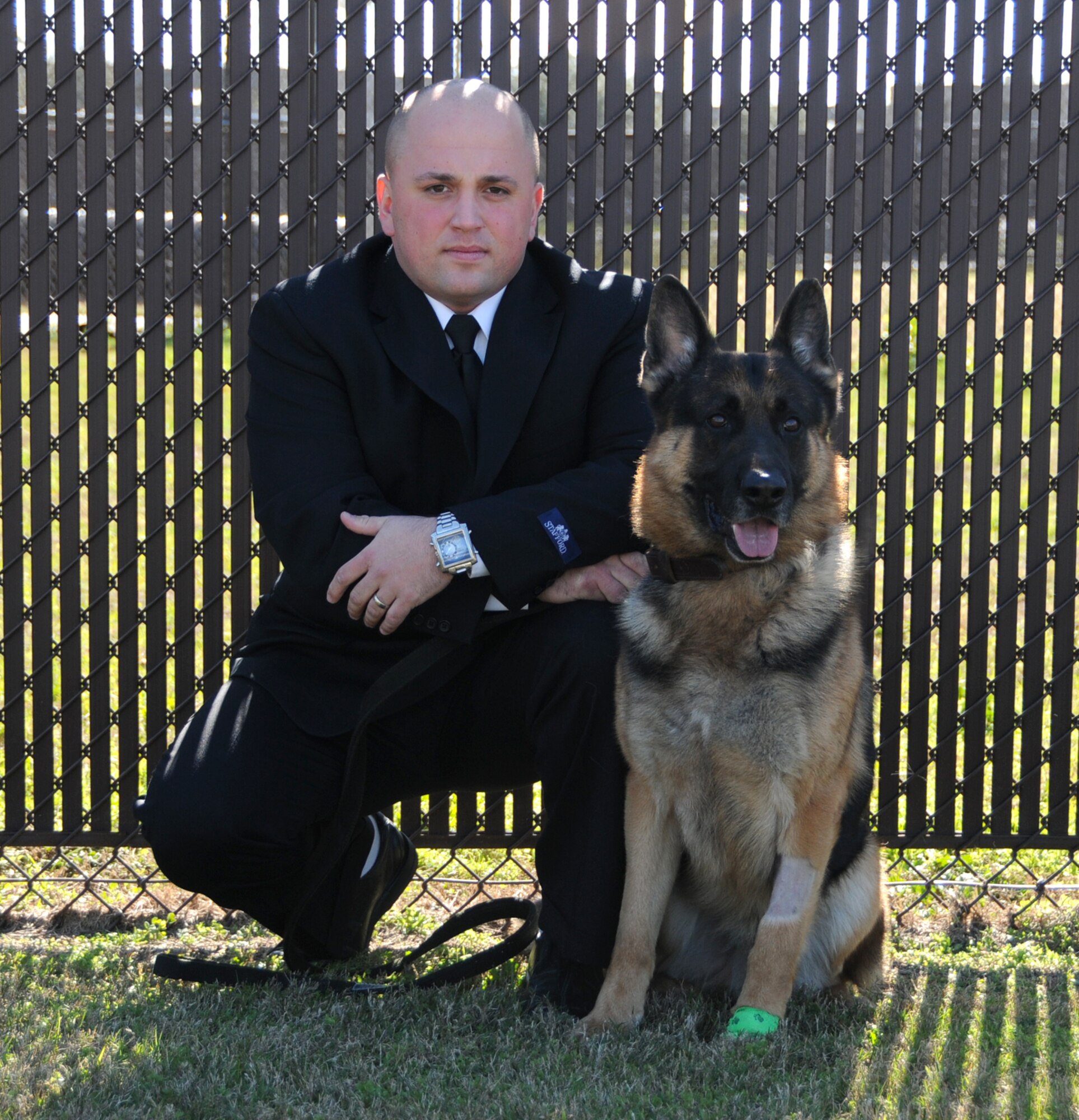Keesler was represented at Tuesday’s inauguration of President Barack Obama by Staff Sgt. Patrick Thomas, 81st Security Forces Squadron, and his dog, Gino.  The pair were deployed as part of the security team for the event.  (U.S. Air Force photo by Kemberly Groue)