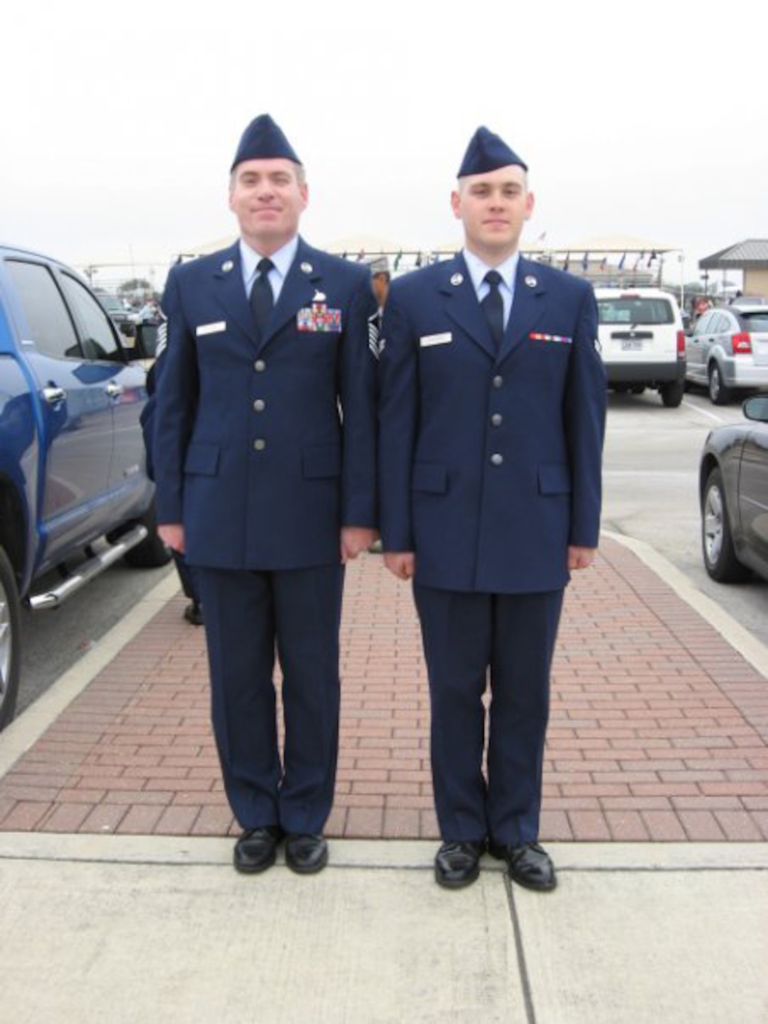 Airman Childers lost 70 pounds to enlist in the Air Force and is pictured at his graduation from basic training.  (Courtesy photo)