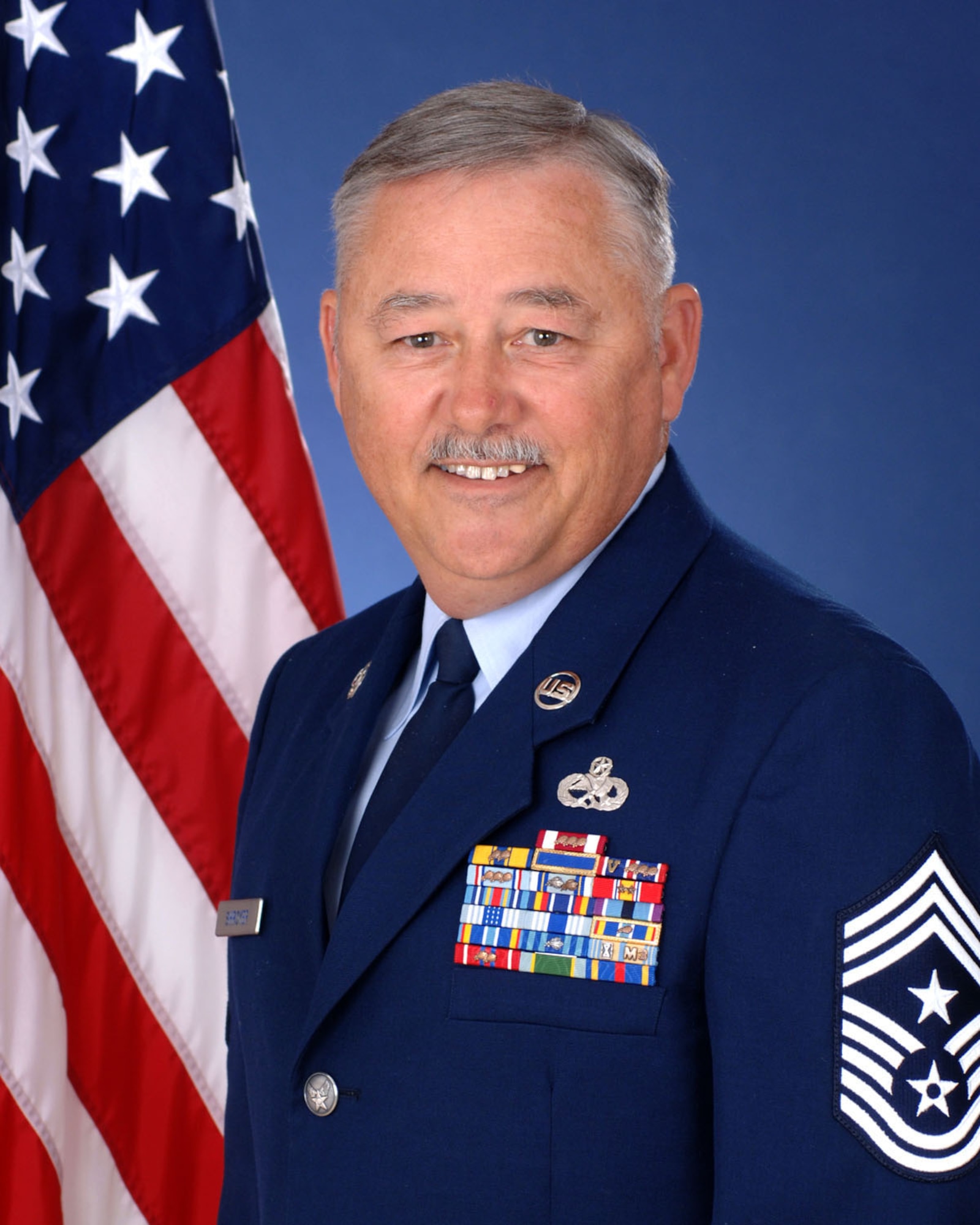 Chief Master Sergeant John Shroyer, the 433rd Airlift Wing Command Chief, retired in January of 2009. His 41-year career included Active and Reserve service. (U.S. Air Force official photo)