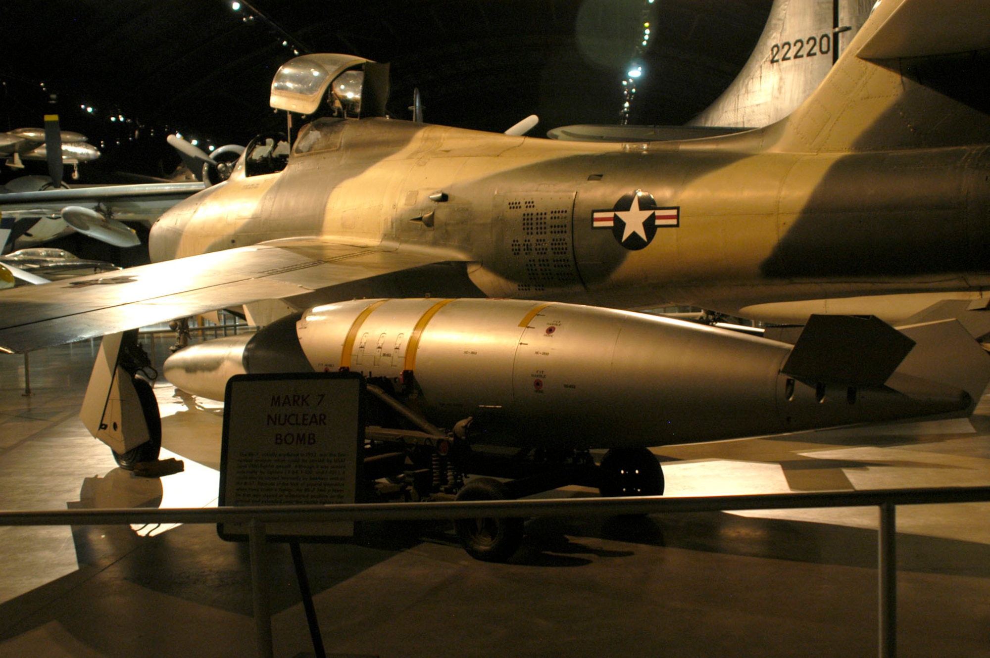 DAYTON, Ohio - The Mark 7 nuclear bomb on display in the Cold War Gallery at the National Museum of the U.S. Air Force. (U.S. Air Force photo)
