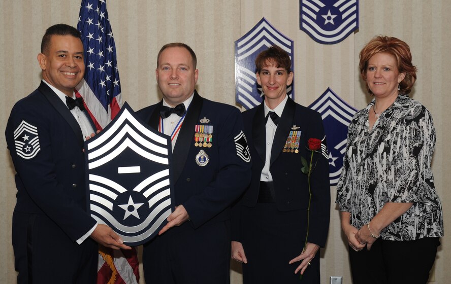 MOODY AIR FORCE BASE, Ga. -- Members recently selected for promotion to the rank of chief master sergeant pose for photos with Moody leadership and their family members during the Chief's Recognition Ceremony here Jan. 17. (U.S. Air Force photo by Senior Airman Gina Chiaverotti)