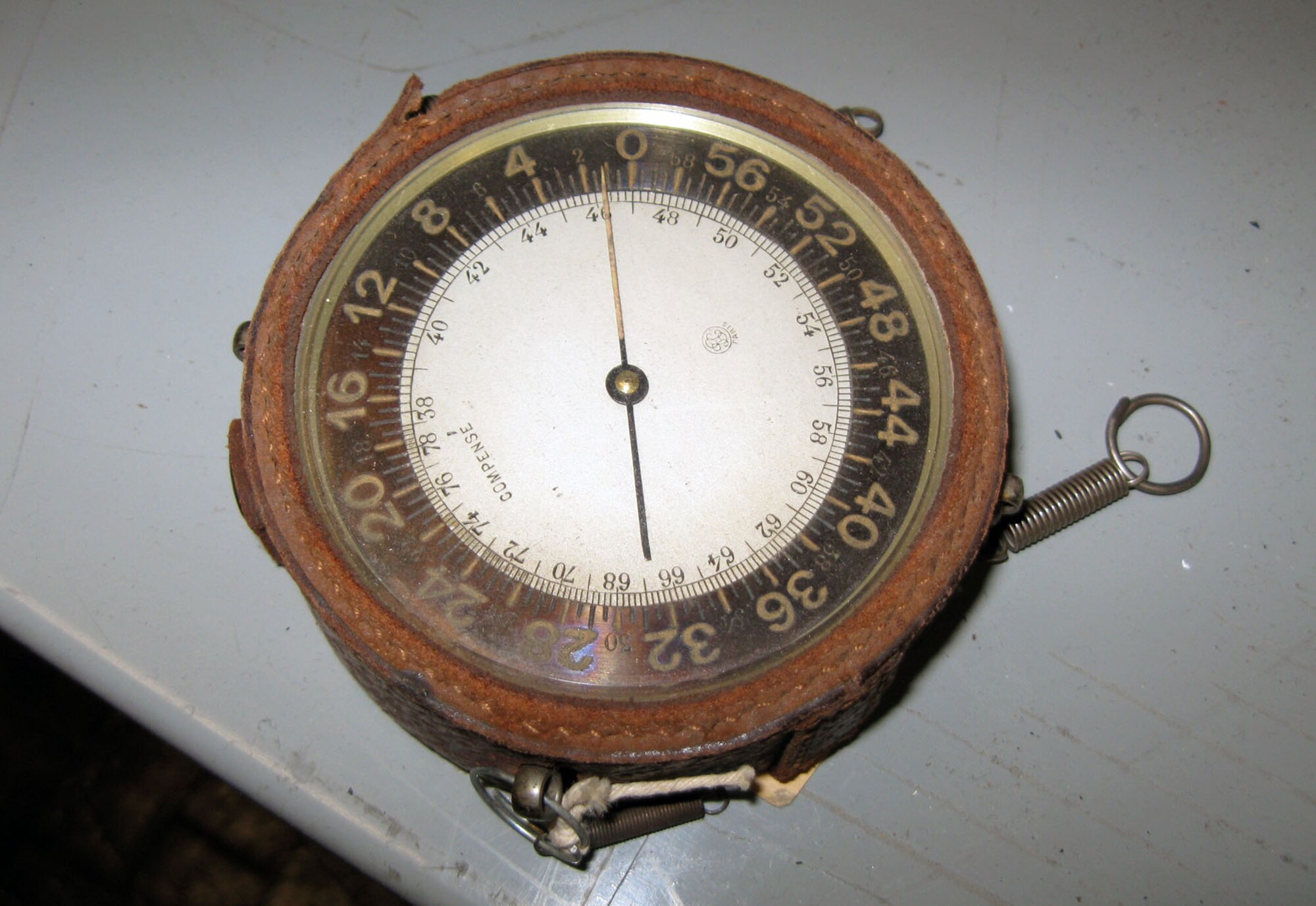 This French altimeter indicator was donated by Mr. Sol Wise, who was assigned to the French 111th Squadron as an observer. He had at least two victories and was awarded the Croix de Guerre in August 1918 and Fourragere in September 1918. (U.S. Air Force photo)