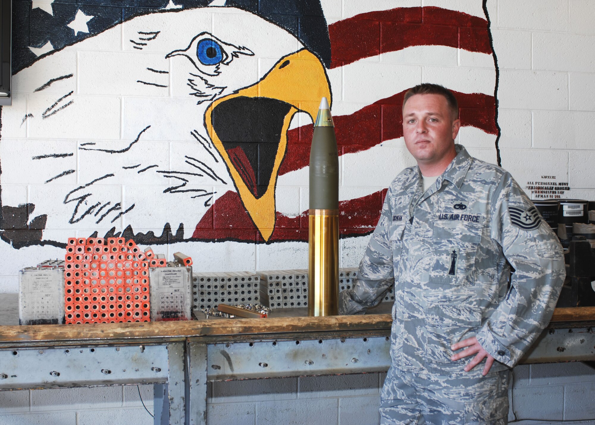 CANNON AIR FORCE BASE, N.M. -- Tech. Sgt. Chris Cochran, 27th Special Operations Equipment Maintenance Squadron, was selected as the Air Force Special Operations Command General Leo Marquez Munitions Technician/Supervisor award recipient. The 14-year Air Force veteran now competes at the Air Force level that recognizes Munitions Airmen who demonstrate the highest degree of sustained job performance, job knowledge and efficiency. (Air Force photo by Greg Allen 