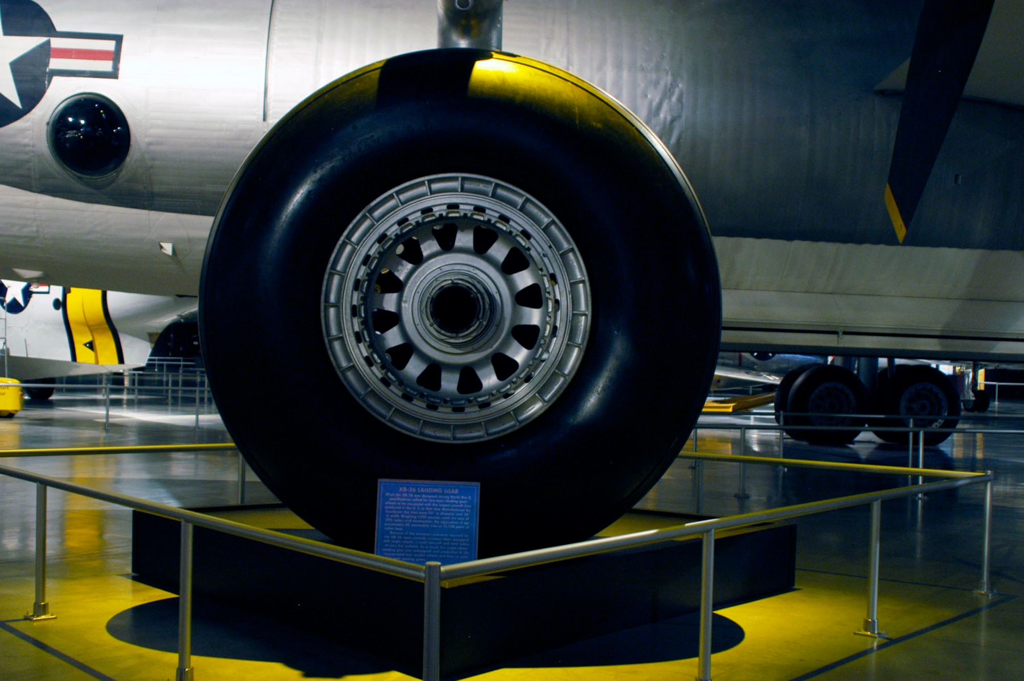 DAYTON, Ohio -- XB-36 landing gear on display in the Cold War Gallery at the National Museum of the United States Air Force. (U.S. Air Force photo)