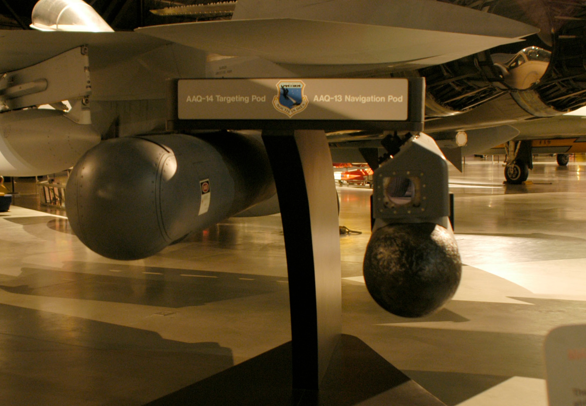 DAYTON, Ohio - The LANTIRN Navigation and Targeting System on display in the Cold War Gallery at the National Museum of the U.S. Air Force. (U.S. Air Force photo)