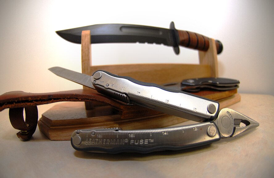 MISAWA AIR BASE, Japan -- A revised Japanese law, which went into effect Jan. 5, prohibits the possession of double-edge knives with blades that exceed 5.5 centimeters or 2.16 inches. Although servicemembers may possess such blades on a U.S. installation, they should not take them when exiting the base. (U.S. Air Force photo by 2nd Lt. Jeff M. Nagan)