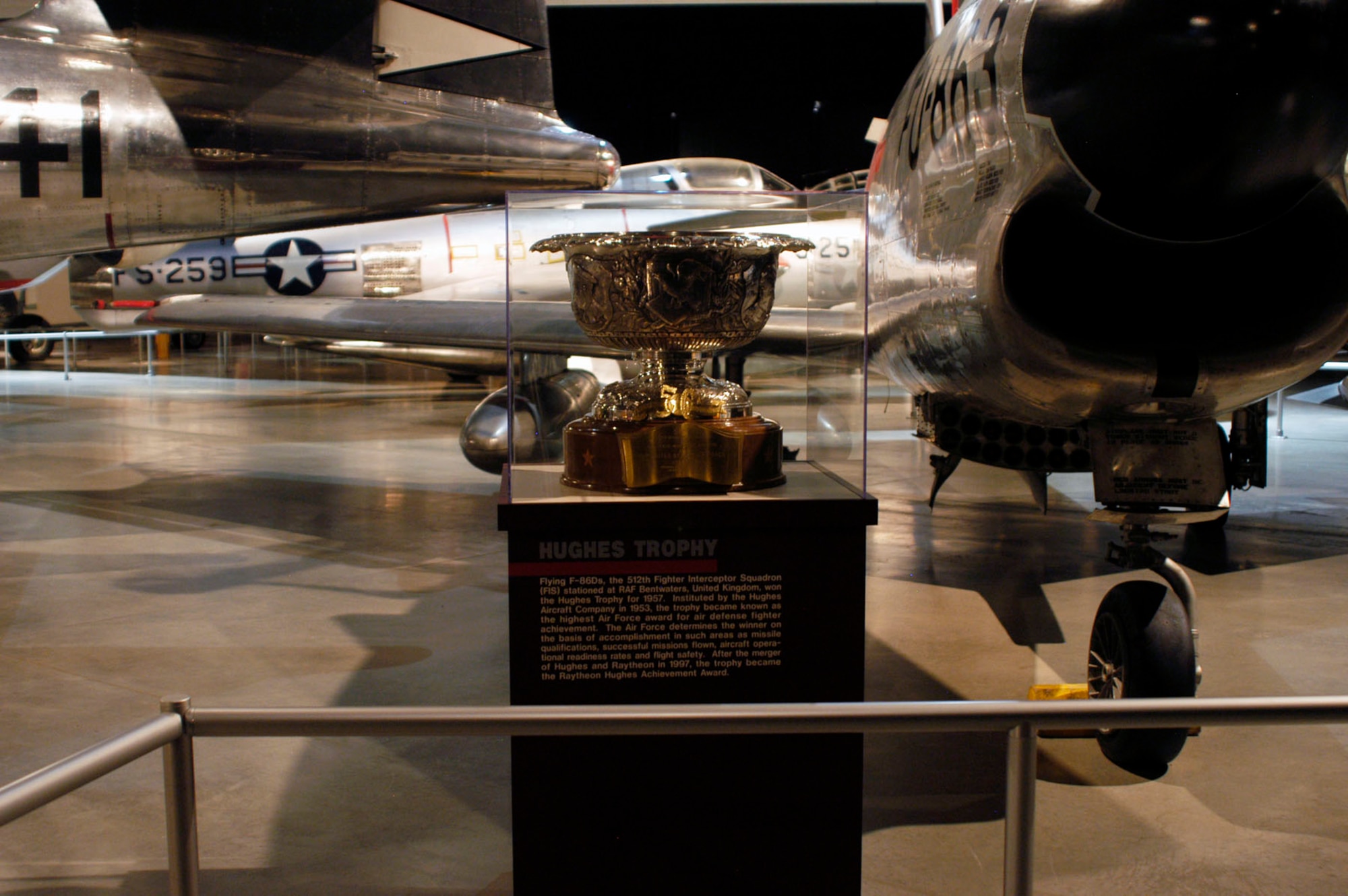 DAYTON, Ohio -- 1957 Hughes Trophy on display in the Cold War Gallery at the National Museum of the United States Air Force. (U.S. Air Force photo)