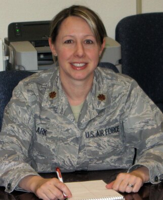 Maj. Jeannette Clark, 926th Mission Support Squadron commander, prepares to lead a meeting about renovations to the new 926th Group building on Jan. 23. Major Clark was awarded Field Grade Officer of the Year for Tenth Air Force's 2008 Air Force A1 Awards on Jan. 14. She will go on to compete for FGO of the Year at the Air Force Reserve Command level.