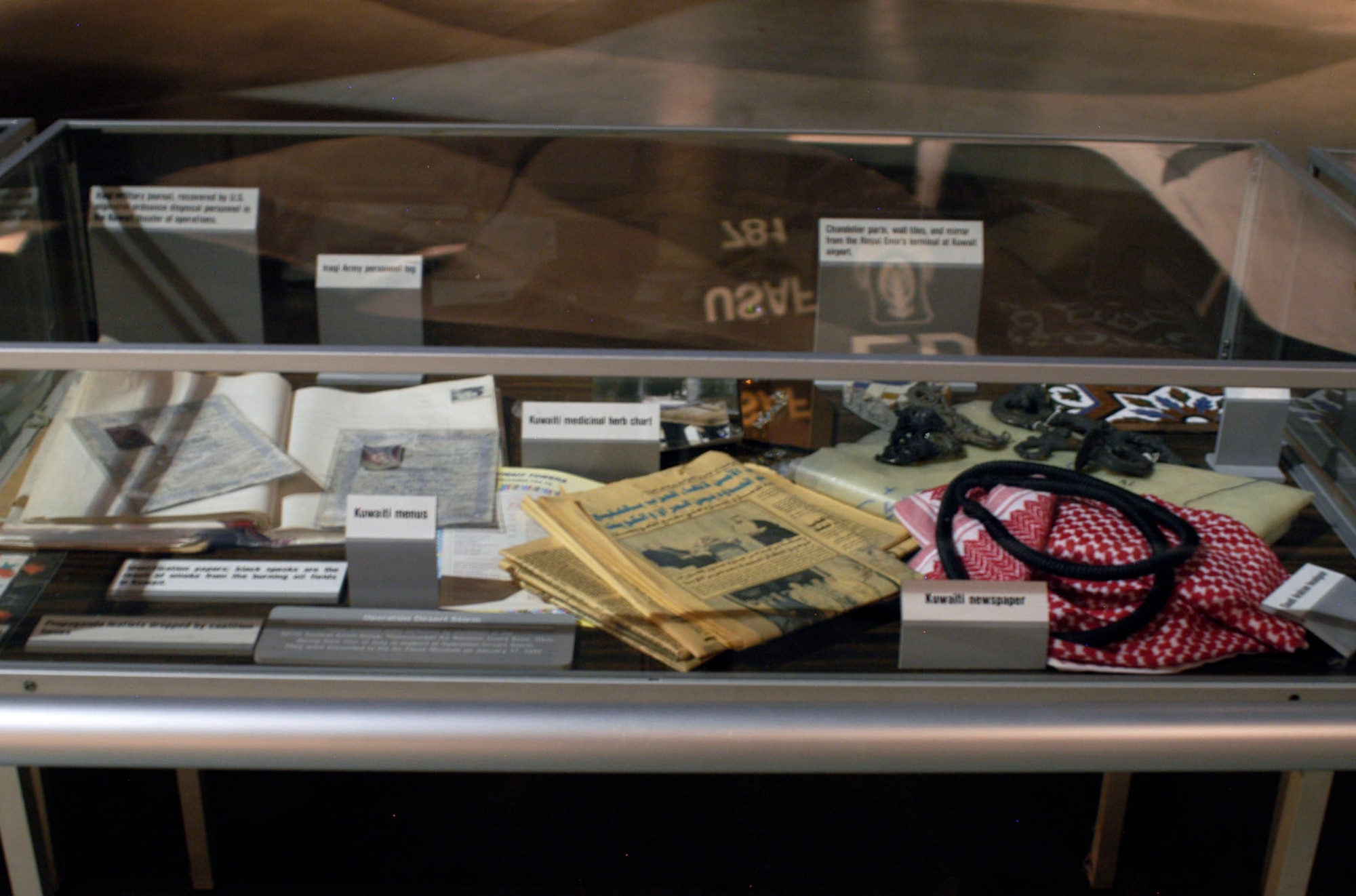 DAYTON, Ohio -- These artifacts were collected by members of the 907th Tactical Airlift Group, Rickenbacker Air National Guard Base, Ohio, during their tour of duty in support of Operation Desert Storm. (U.S. Air Force photo)