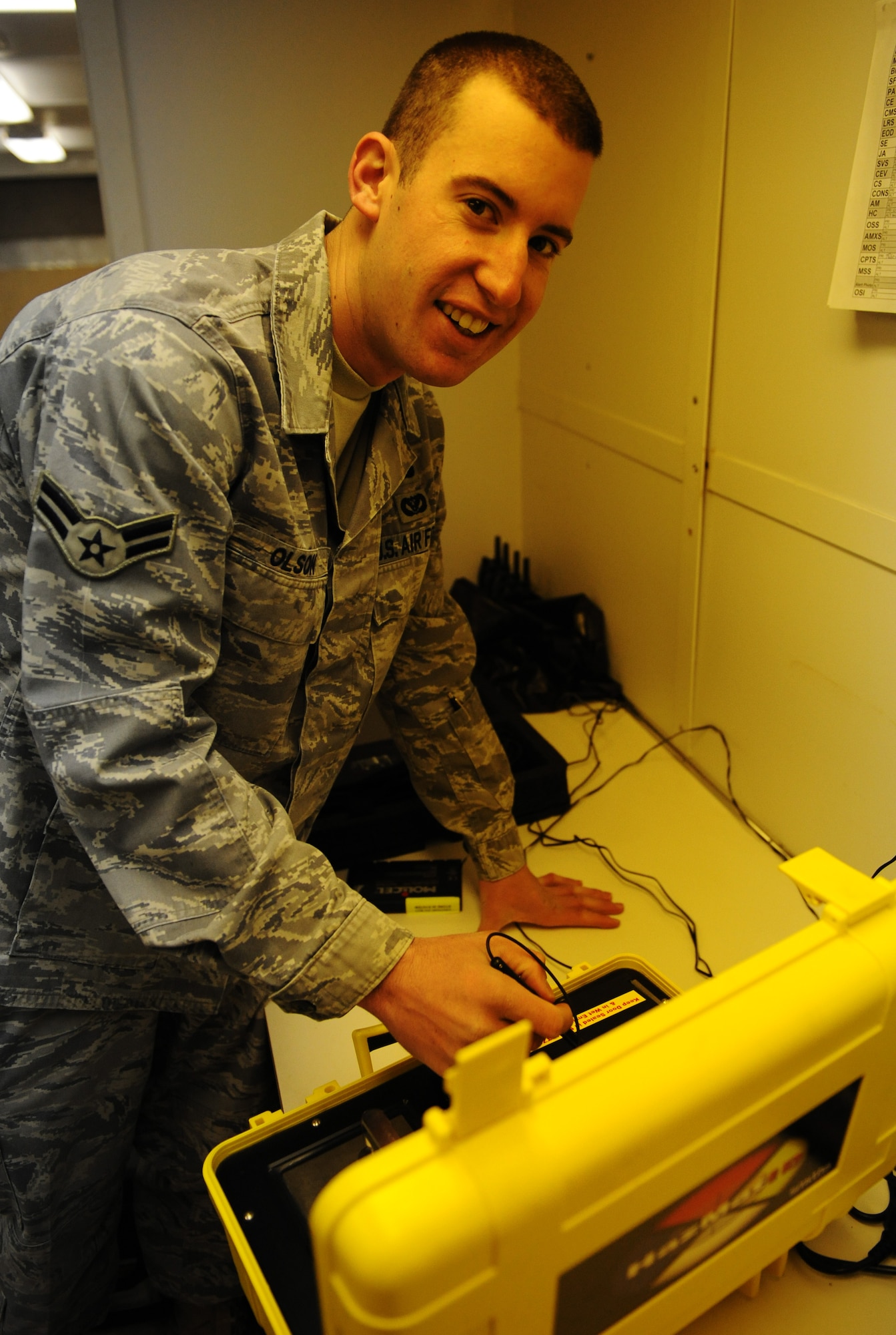 MOUNTAIN HOME AIR FORCE BASE, Idaho -- Airman 1st Class Nicholas Olson serves as the 366 Civil Engineer Squadron readiness and emergency management apprentice. (U.S. Air Force photo/Senior Airman Ryan Crane)