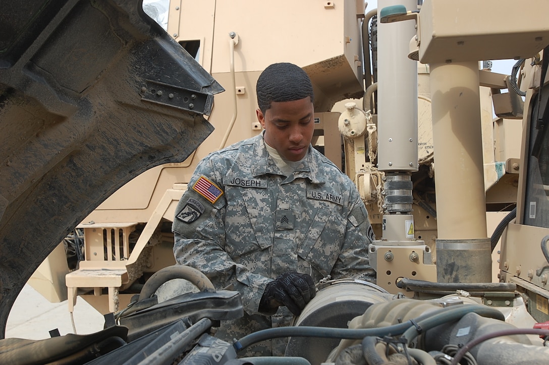 Army Sgt. Darryl K. Joseph, a light equipment mechanic with the Army ...