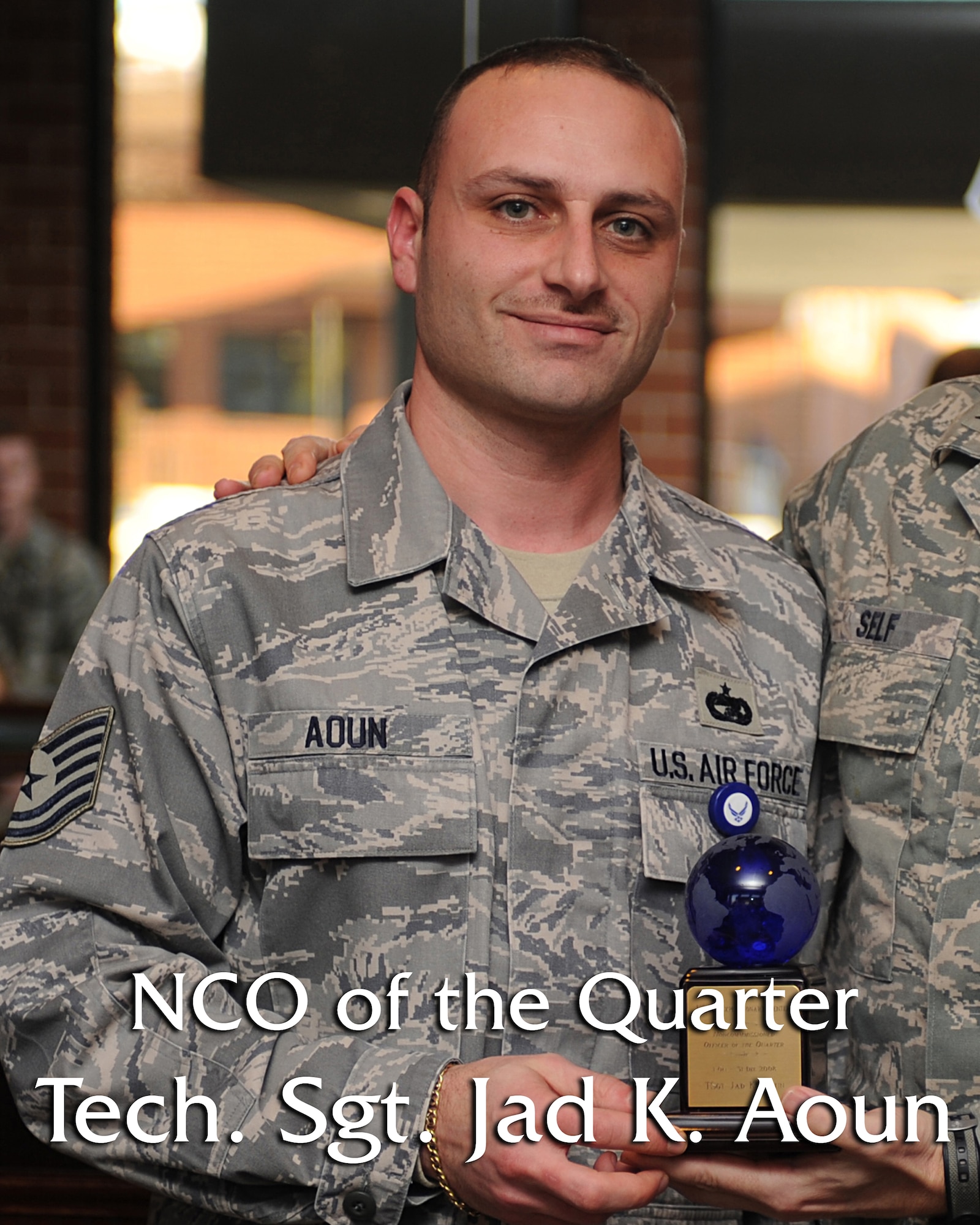 Tech. Sgt. Jad Aoun, Mobility Operations School, was named the U.S. Air Force Expeditionary Center's NCO of the Quarter for October to December 2008. (U.S. Air Force Photo Illustration/Staff Sgt. Nathan Bevier) 