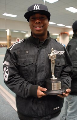 Airman 1st Class Malik Thorne, 436th Maintenance Squadron, recently won the first-place ?Roger? award during the Air Force World Wide Talent Contest at Lackland Air Force Base, Texas Jan. 11. (U.S. Air Force photo/ Airman 1st Class Shen-Chia Chu)