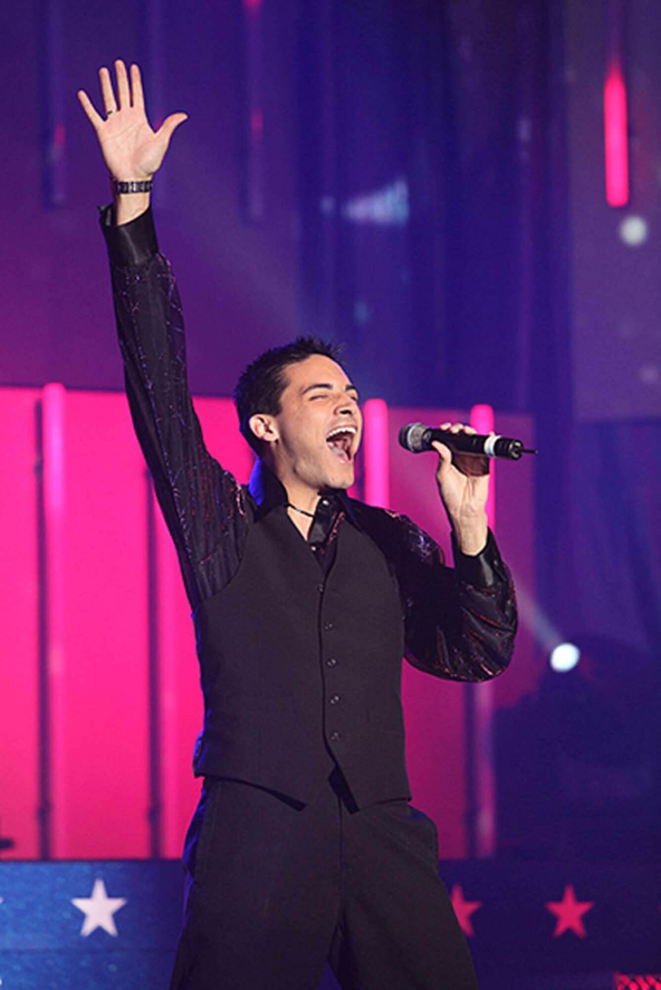 Staff Sgt. Rick Rosales earned Best of Show and top Male Vocalist honors during the Air Force Worldwide Talent Search Jan. 11 through 19 held at Lackland Air Force Base, Texas. Sergeant Rosales is from Keesler Air Force Base, Miss. (U.S. Air Force photo)
