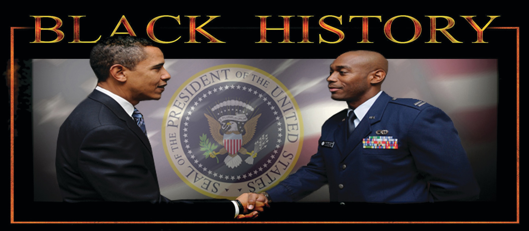 Capt. Toney Collins, 94th Logistics Readiness Squadron, greets then President-Elect Barack Obama early January in Washington D.C. Captain Collins was part of the Armed Forces Inaugural Committee, which coordinated military ceremonial support for the 56th Presidential Inauguration of President Barack Obama. (U.S. Air Force graphic/Tech. Sgt. Bob Martin).
