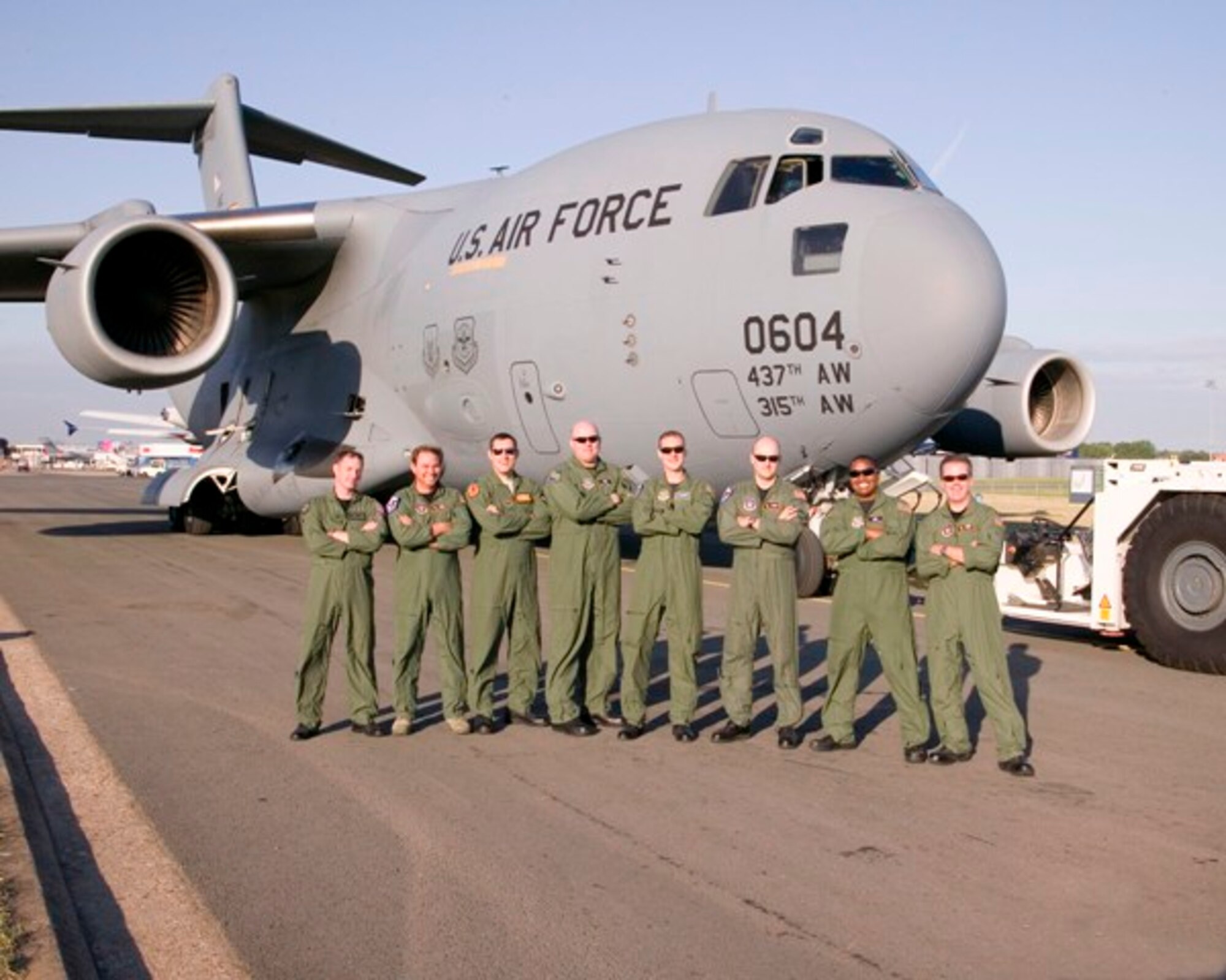 Members of the 315th and 437th Airlift Wings, Charleston Air Force Base, S.C., participated in the International Paris Air Show in Le Bourget, France, 18 June 2009.  Le Bourget airfield is located 10 miles north of Paris and was made famous as the landing spot for aviation pioneer Charles Lindbergh’s trans-Atlantic flight in 1927.  The event drew nearly 2,000 exhibitors from more than 40 countries and 300,000 spectators. (courtsey photo)