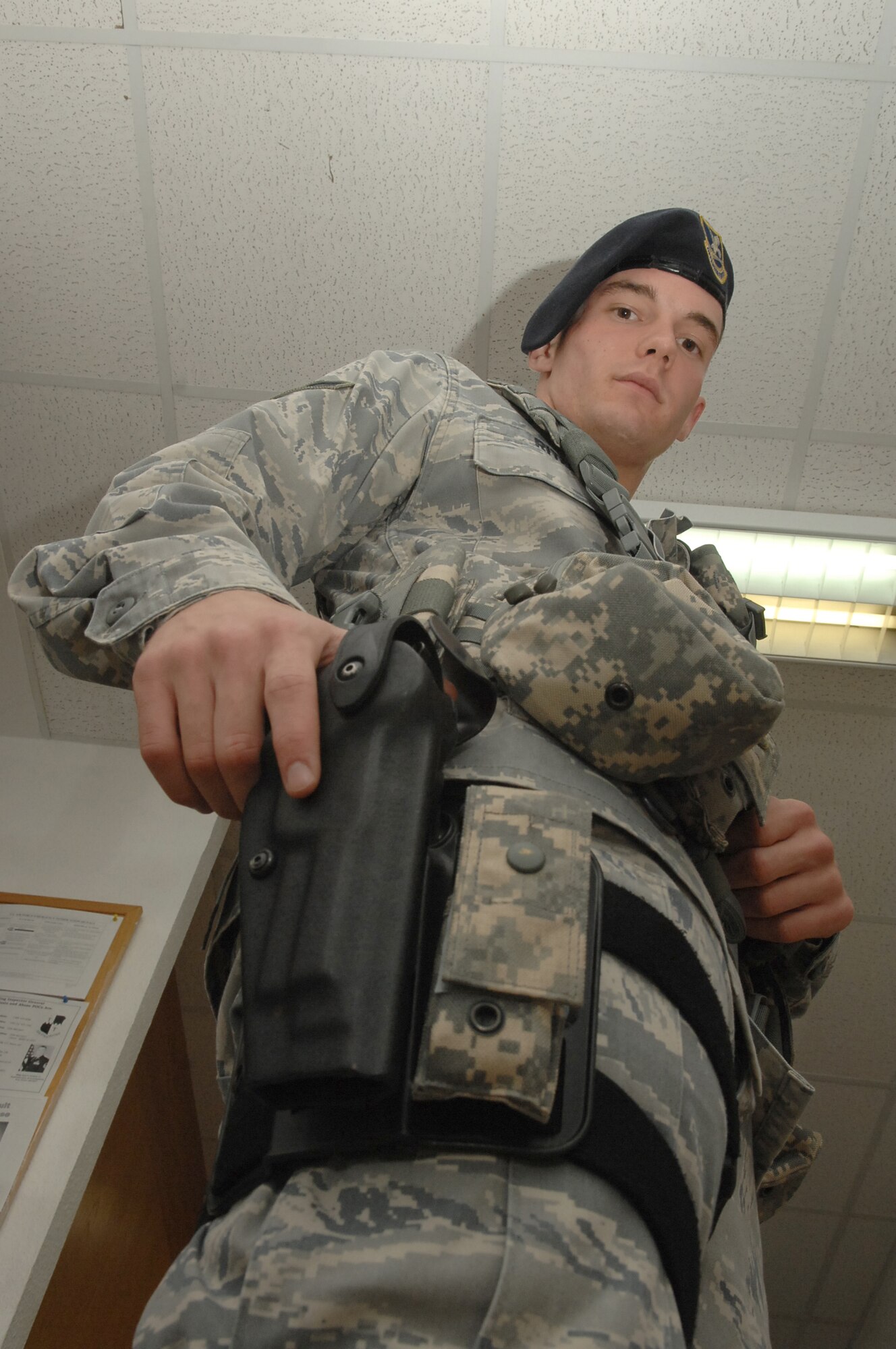 SPANGDAHLEM AIR BASE, Germany -- Airman 1st Class Dayton Riter, 52nd Security Forces Squadron security forces member, is the 52nd Fighter Wing's Top Saber Performer for the week of July 3-9. (U.S. Air Force photo by Airman 1st Class Nick Wilson)