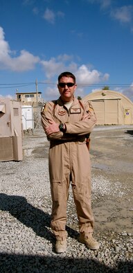 Capt. Richard Farley, 56th Fighter Wing Aerospace Physiologist, during a deployment to Afghanistan. (courtesy U.S. Air Force photo) 