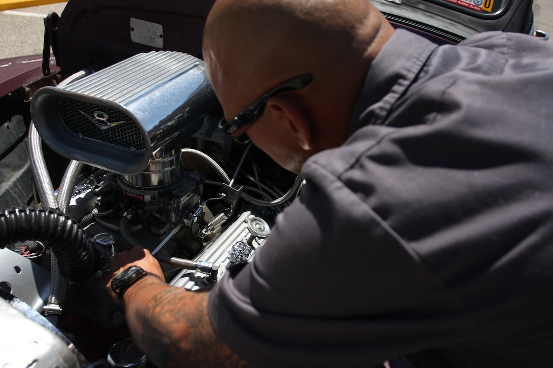 Gunnery Sgt. Tim Warren, the special reaction team commander with the Combat Center's Provost Marshal's Office, is a classic car enthusiast who has owned more than a dozen classic cars and put in countless man-hours into their restructure.