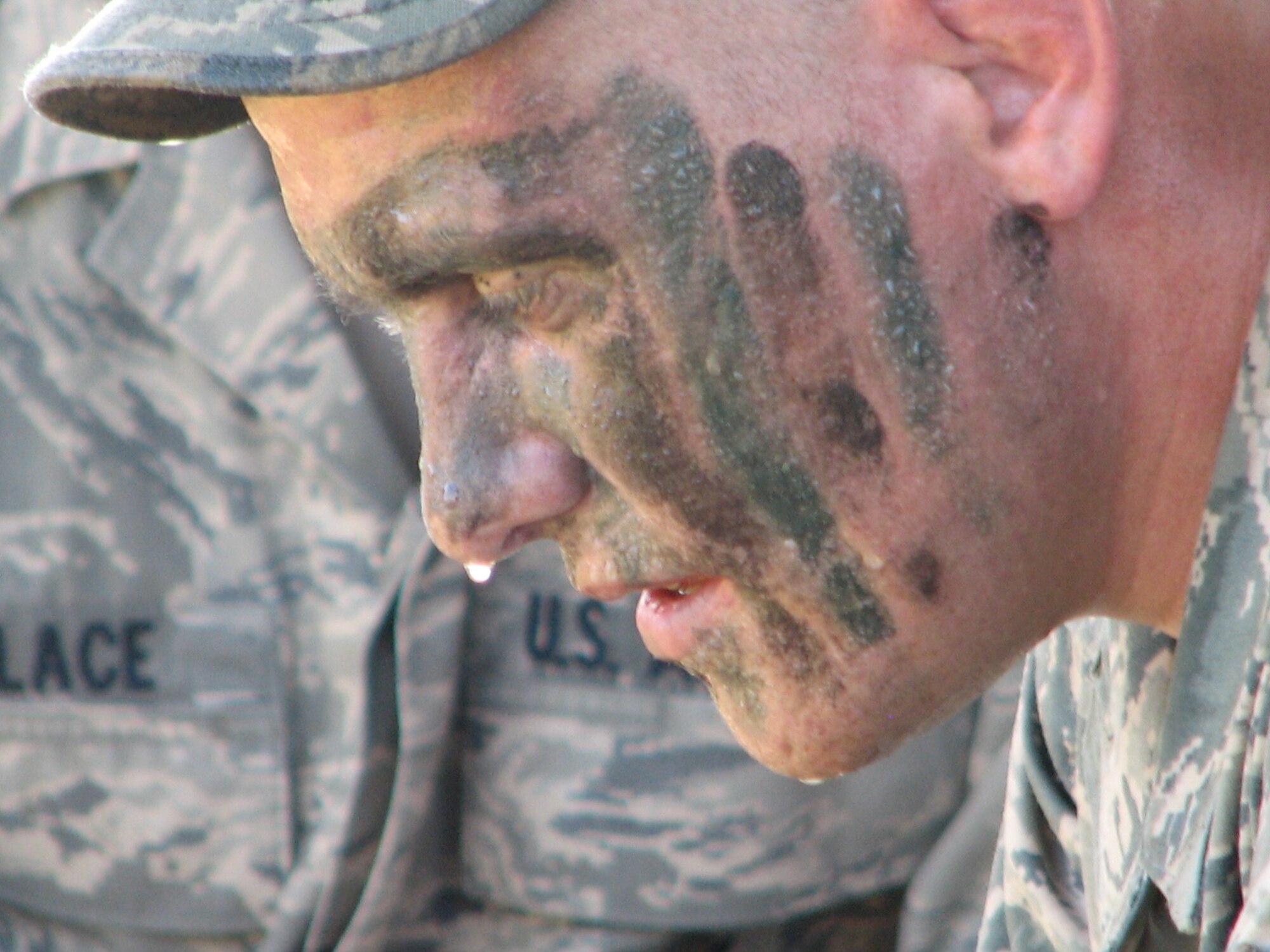 Right, Airman 1st Class Jacob Burghardt was one of nearly 40 Airmen from the 72nd Security Forces Squadron who participated in the 72nd SFS’s first Ruck March. (Air Force photo by Howdy Stout)