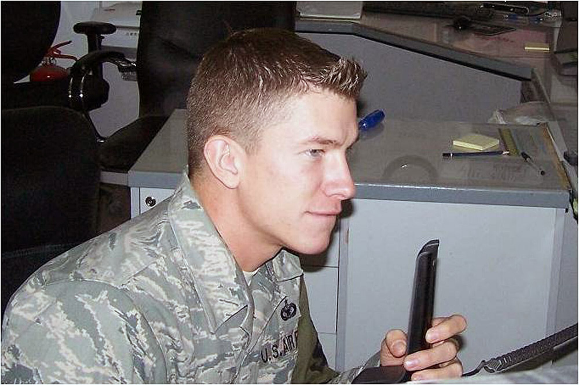 SOUTHWEST ASIA -- Staff Sgt. Michael Yurco III, 387th Expeditionary Security Forces Squadron security controller, is deployed from the 35th Security Forces Squadron at Misawa Air Base, Japan. (U.S. Air Force courtesy photo)