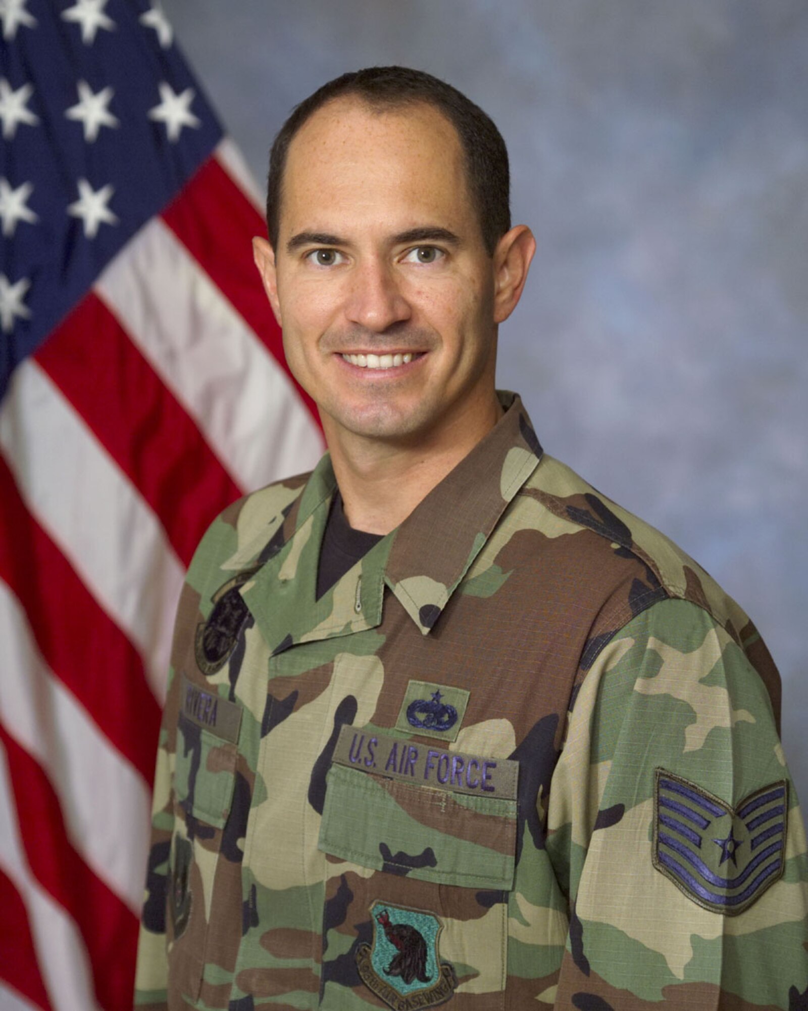 Technical Sgt. Ronely Rivera-Ortiz, an aerial port Airman with the 621st Contingency Response Wing, graduated the Noncommissioned Officer Academy in June with top honors, winning the John L. Levitow award for the second time in his career. (U.S. Air Force photo)