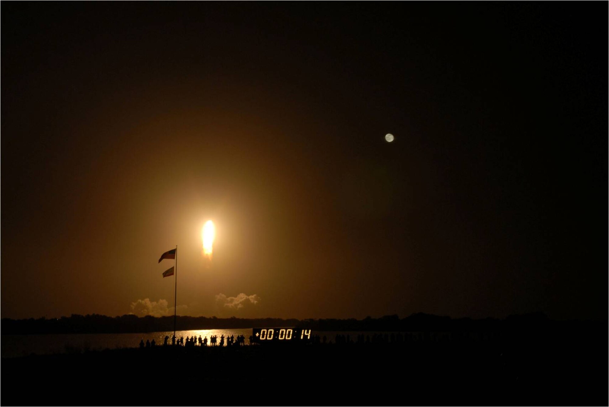 The NASIC flag finishes its last legs of a 6 million mile journey inside the space shuttle Endeavour following its Nov 2008 mission to International Space Station.  (Photo courtesy of U.S. Air Force)