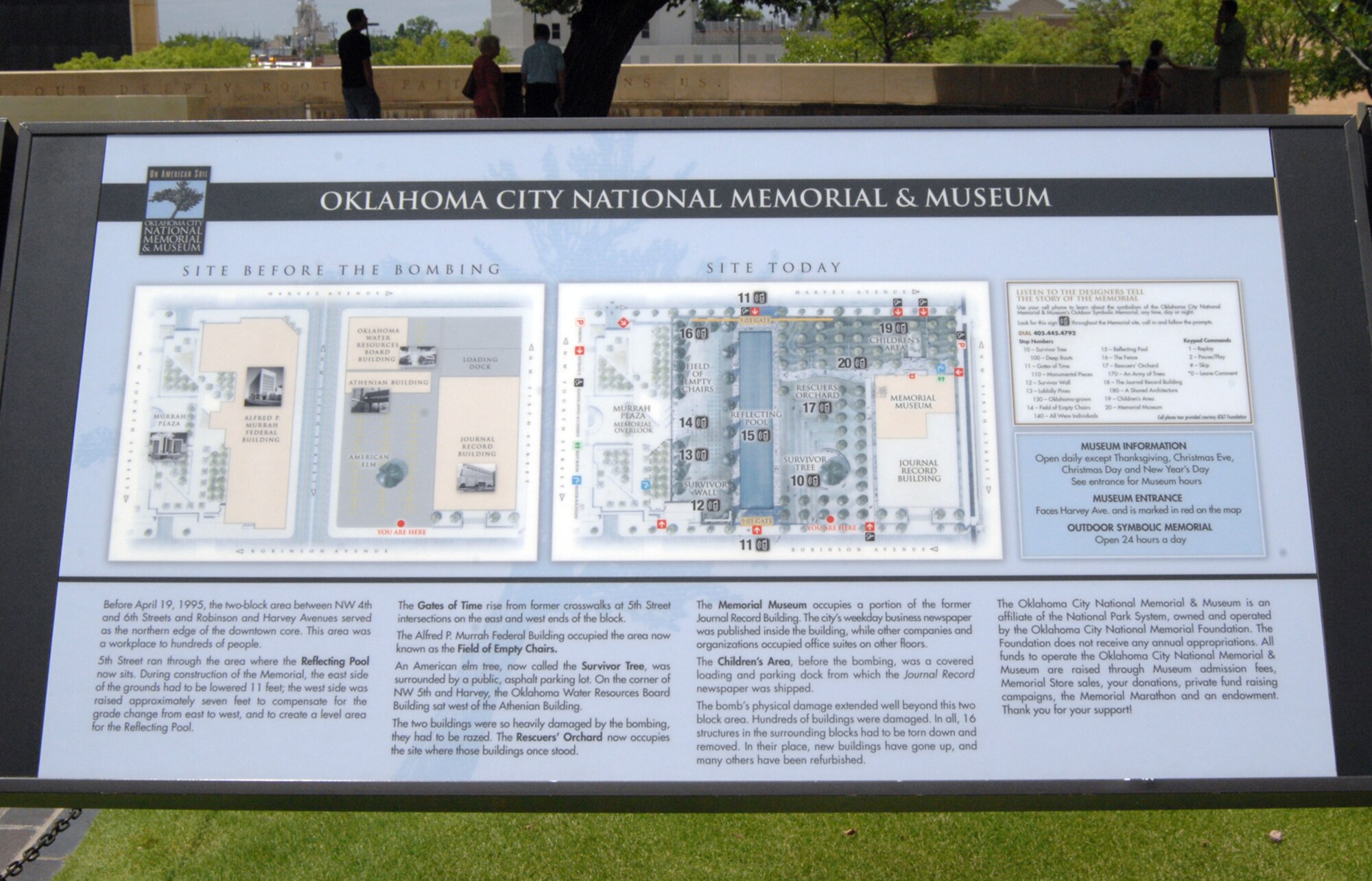 OKLAHOMA CITY – While celebrating more than 230 years of independence, many Americans also paid tribute to those who fell in terrorist acts throughout the years, such as the Oklahoma City bombing in 1995 where more than 170 people were killed. The Oklahoma City National Memorial and Museum stands as a memorial to those lives lost and as a reminder of the high price of independence. (U.S. Air Force photos/Master Sgt. Stan Coleman)