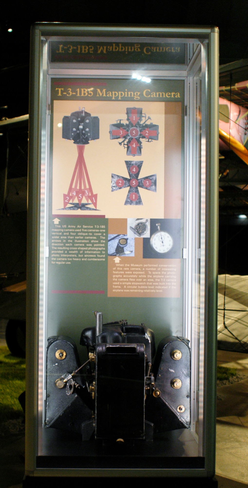 DAYTON, Ohio -- T-3-1B5 Mapping Camera on display in the Early Years Gallery at the National Museum of the United States Air Force. (U.S. Air Force photo)