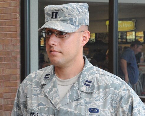 “My mom was in the Navy Reserves and was gone some weekends. Dad joined the Army and gained a lot of experiences to get away from a bad home life,” said Capt. Joseph Harris, 509th Force Support Squadron. (U.S. Air Force photo/Senior Airman Cory Todd)
